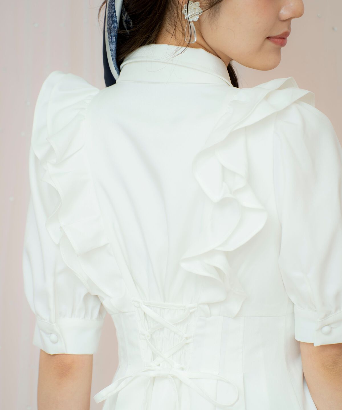 WILLSELECTION「ラッフルリボンタイシャツワンピース」|ワンピース|