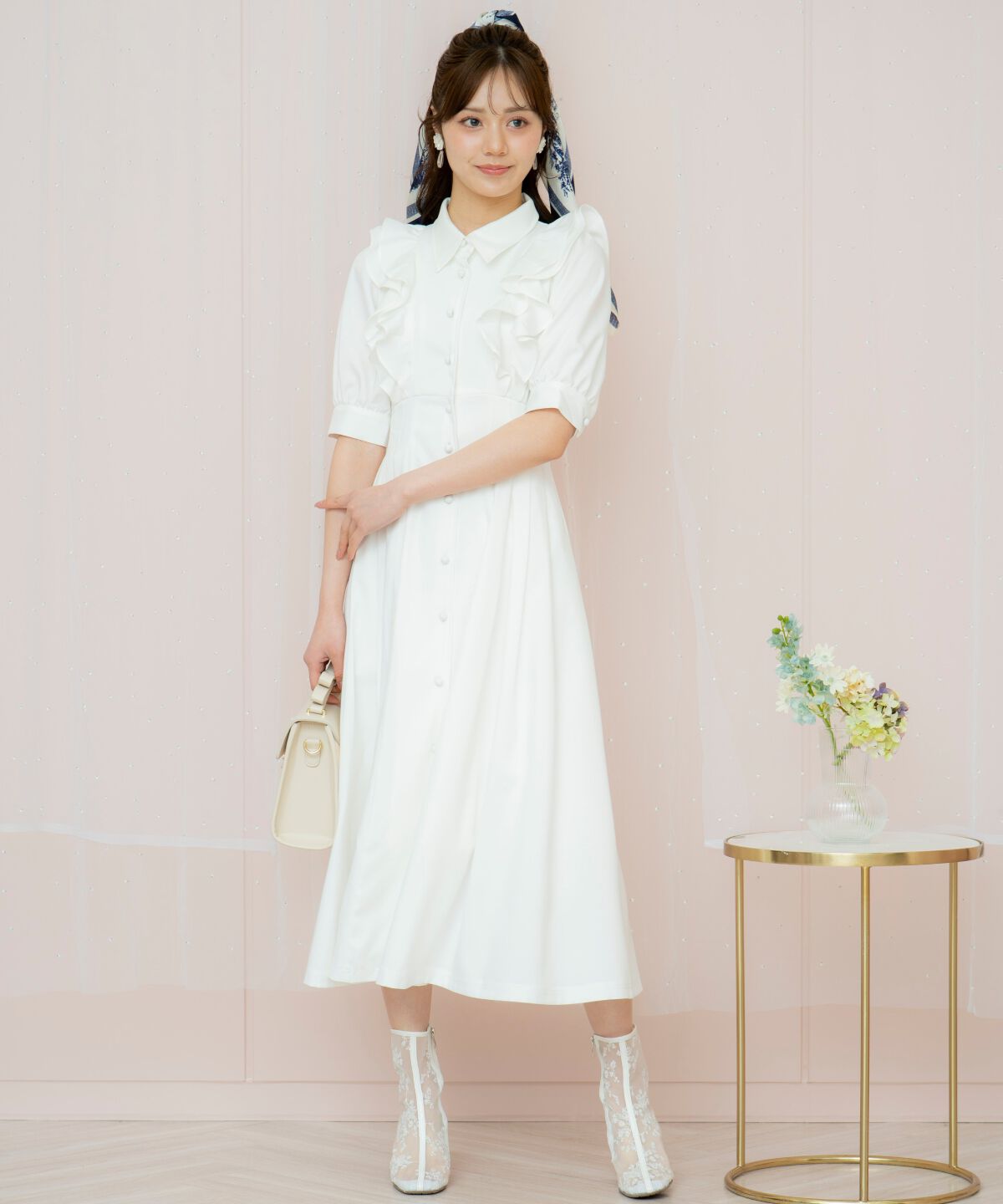 WILLSELECTION「ラッフルリボンタイシャツワンピース」|ワンピース|