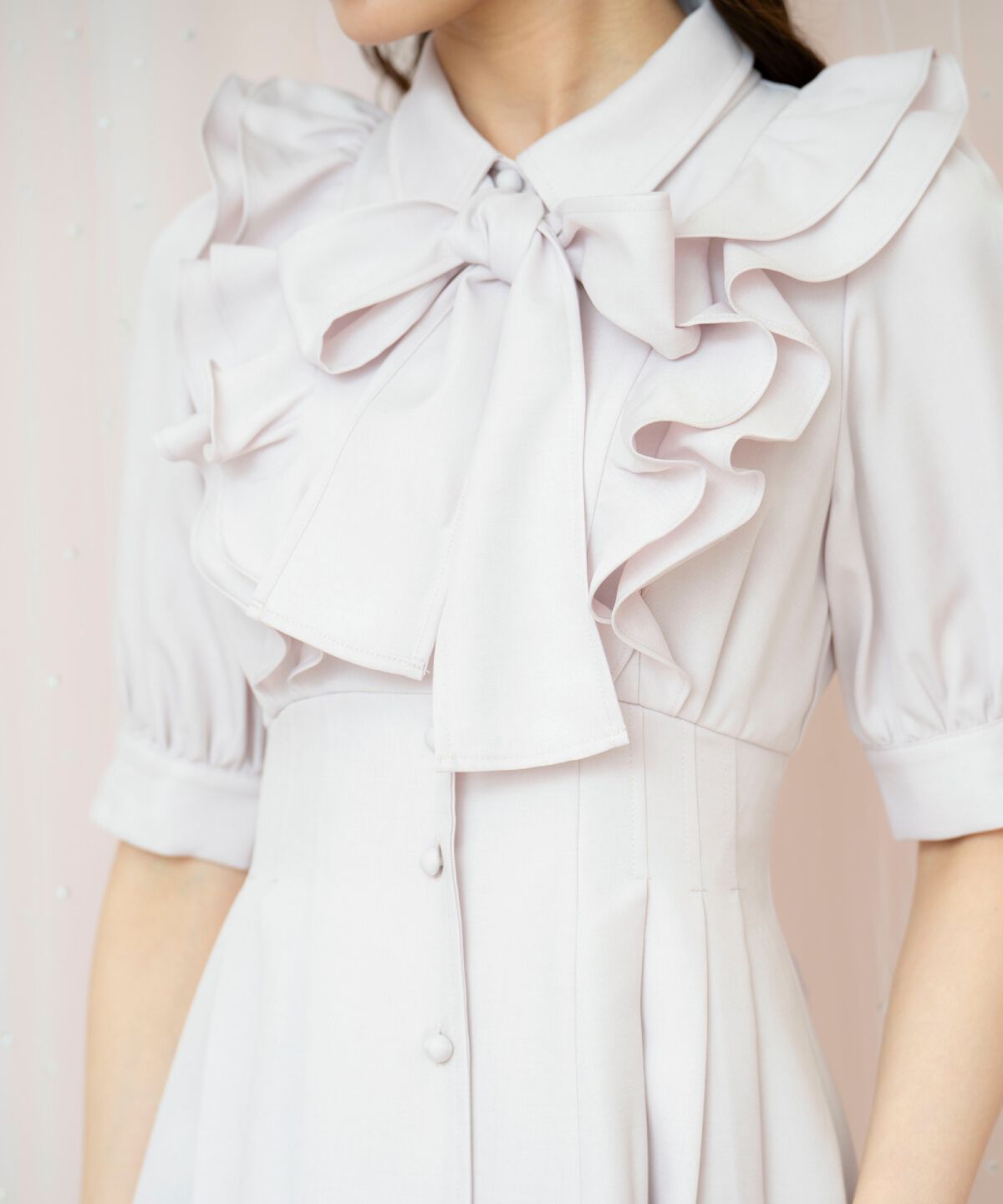 WILLSELECTION「ラッフルリボンタイシャツワンピース」|ワンピース|