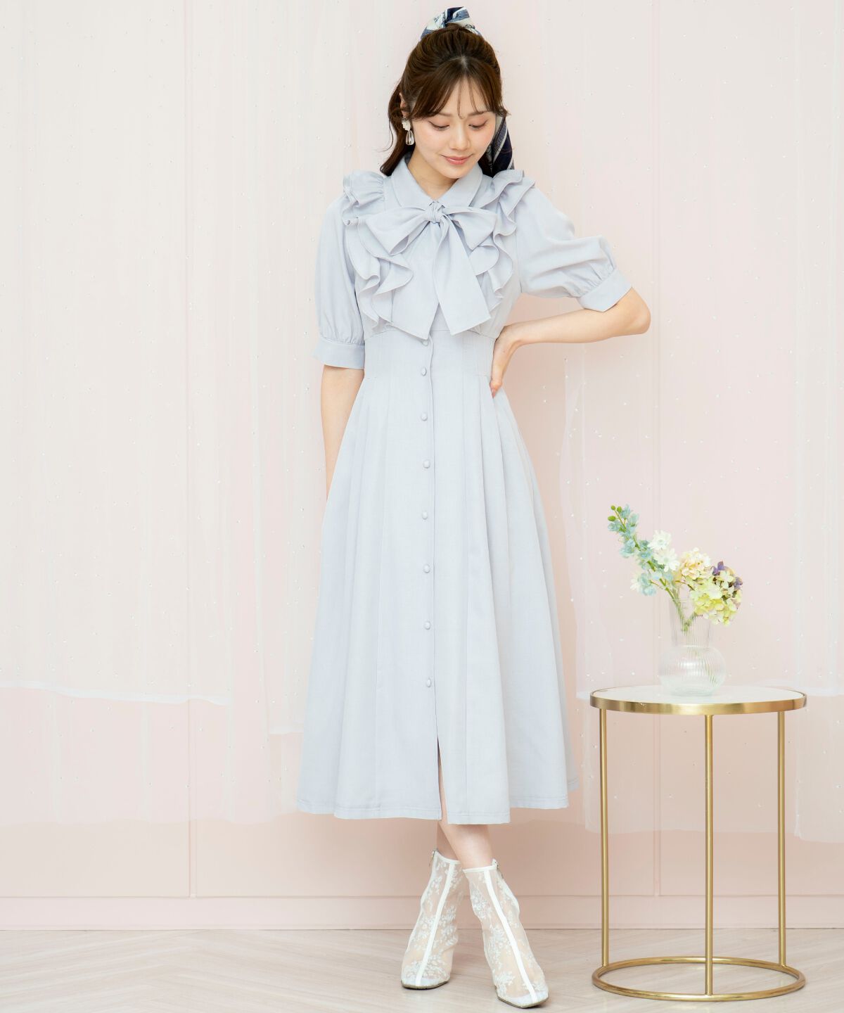 WILLSELECTION「ラッフルリボンタイシャツワンピース」|ワンピース|