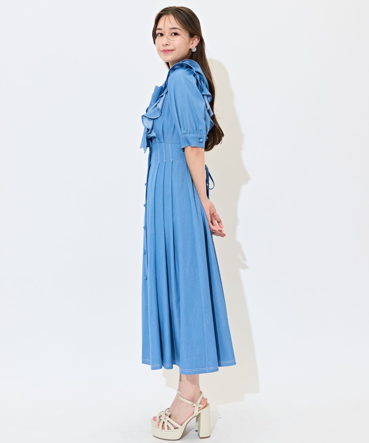 WILLSELECTION「ラッフルリボンタイシャツワンピース」|ワンピース|