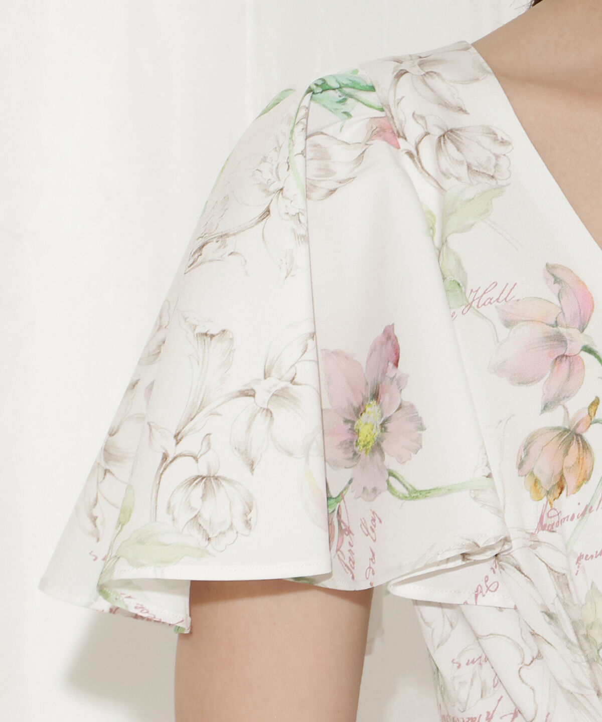 WILLSELECTION「ボタニカルフラワーフレアスリーブワンピース」|ワンピース|