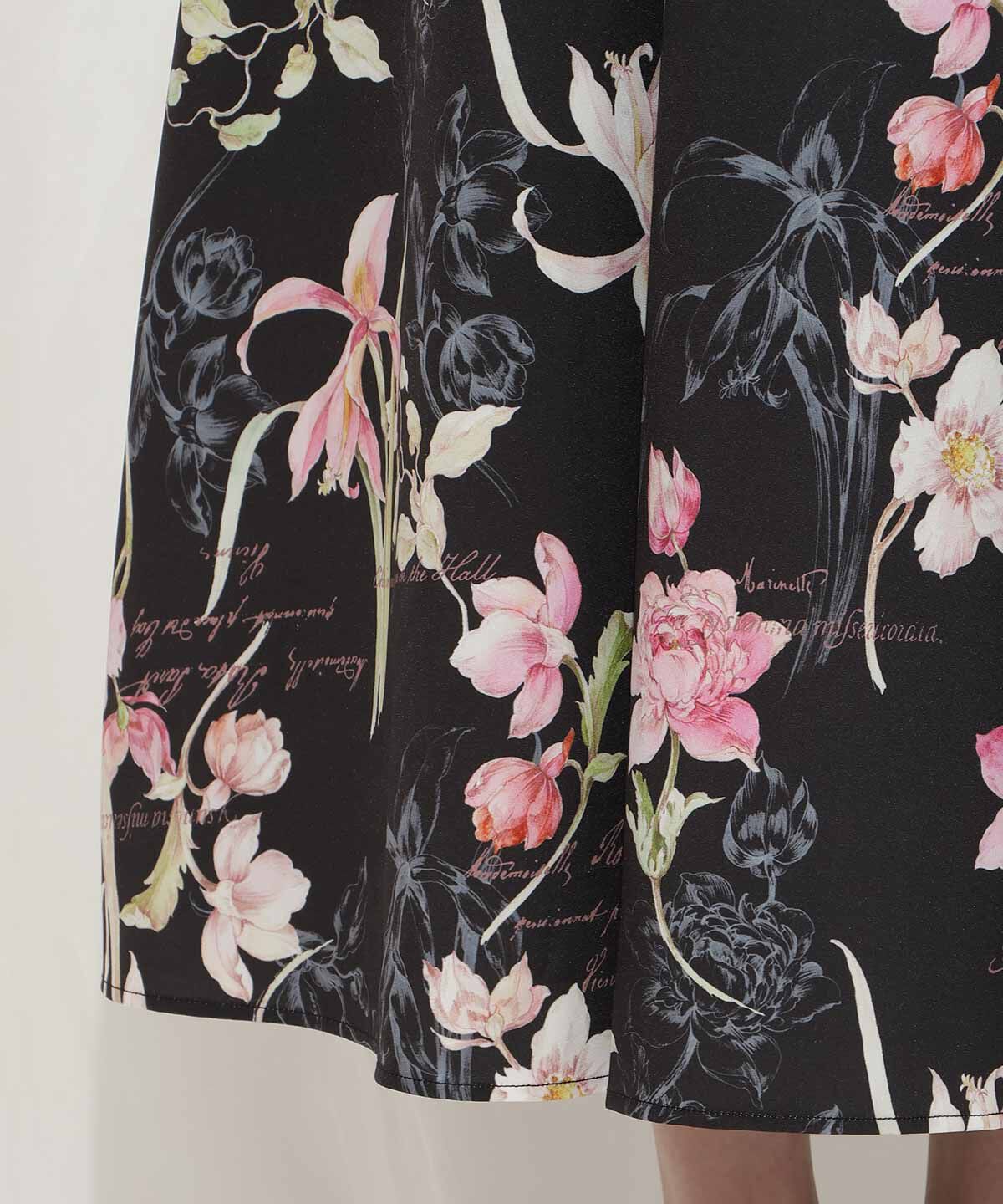 WILLSELECTION「ボタニカルフラワーフレアスリーブワンピース」|ワンピース|