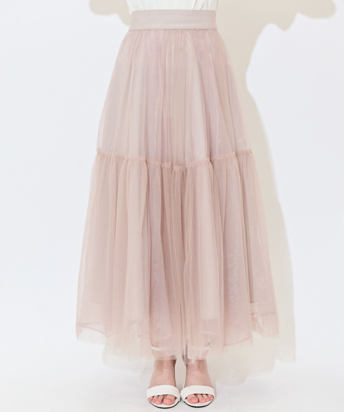 WILLSELECTION「ニュアンスカラーチュールティアードスカート」|フレア|