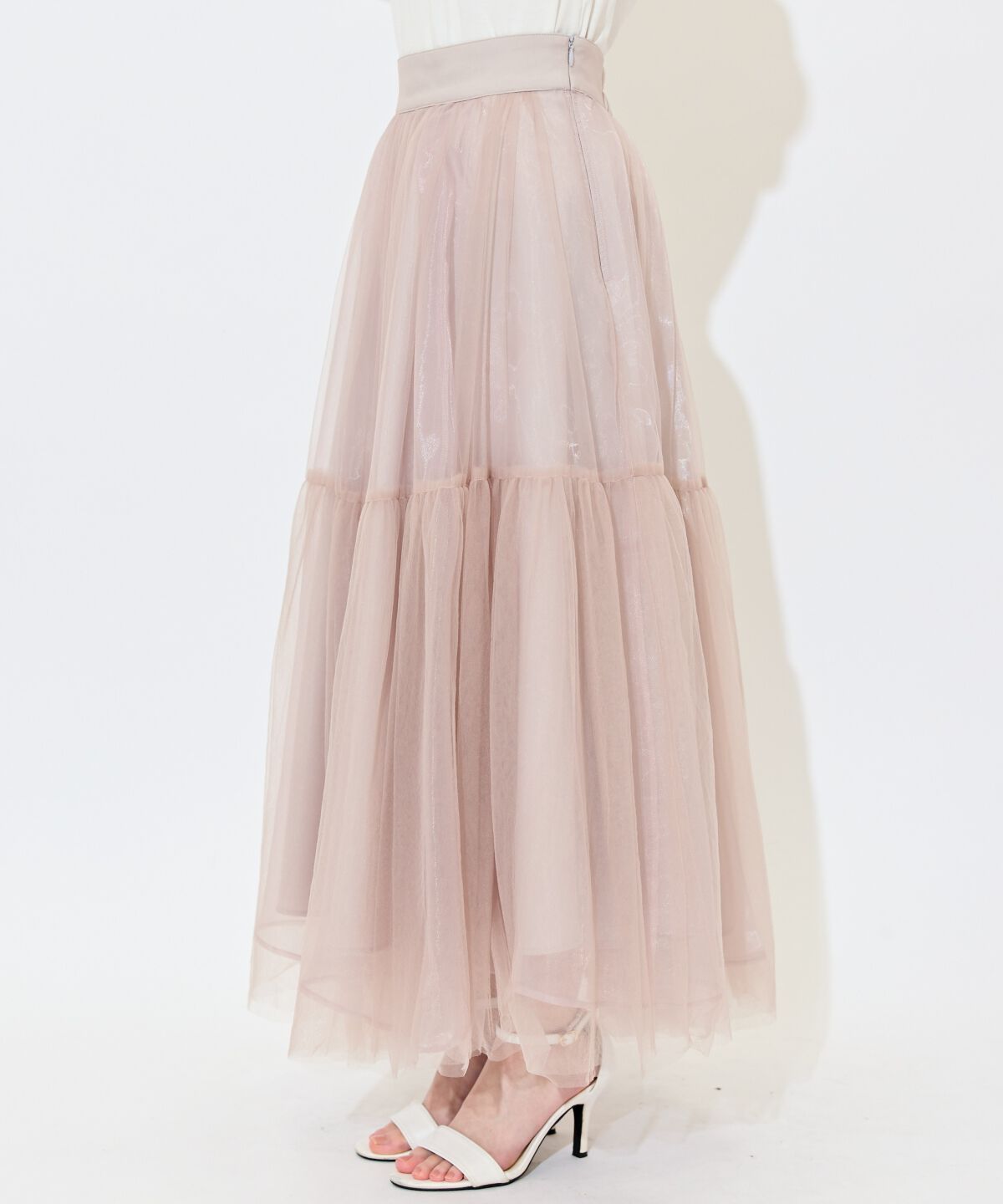 WILLSELECTION「ニュアンスカラーチュールティアードスカート」|フレア|