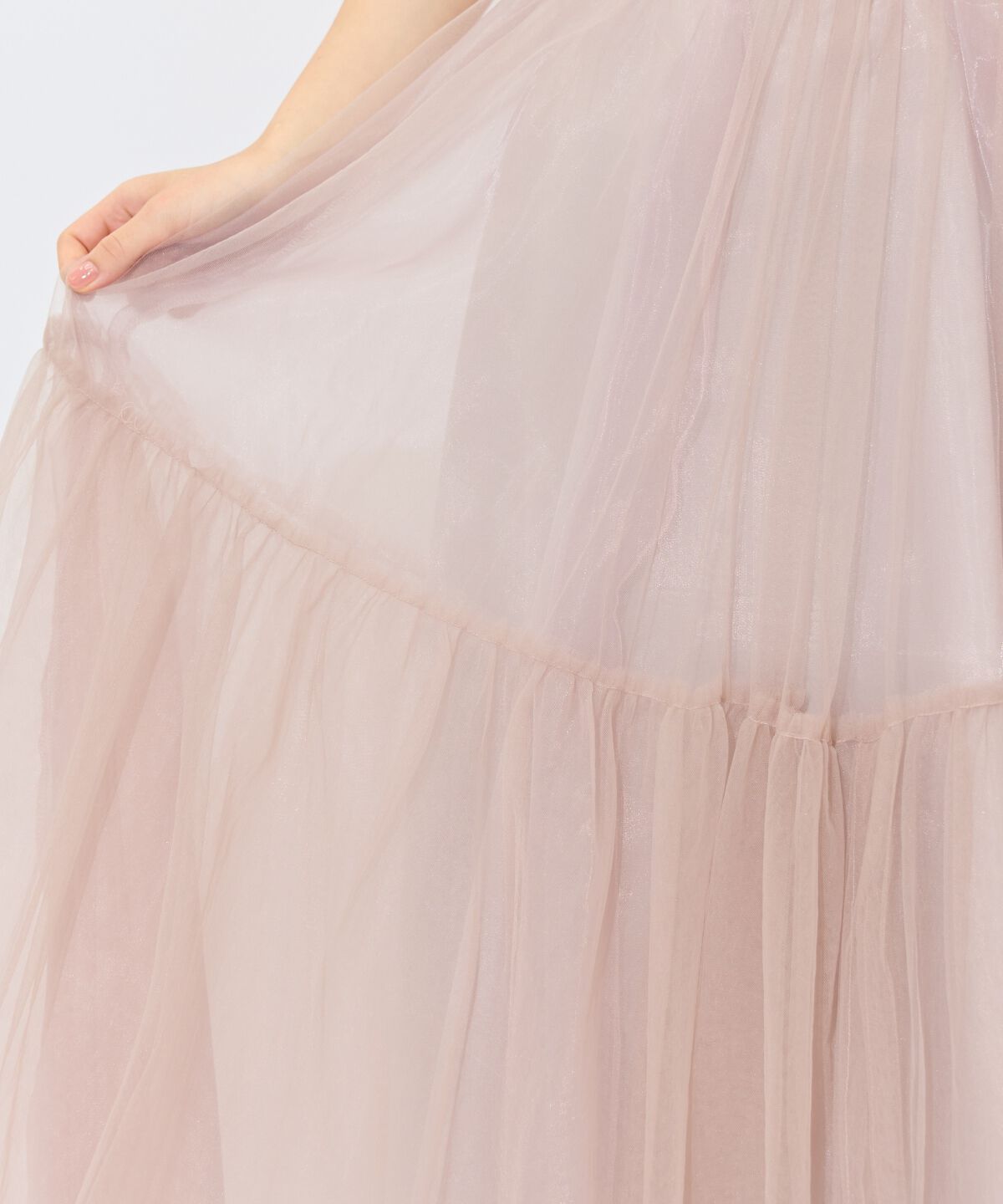 WILLSELECTION「ニュアンスカラーチュールティアードスカート」|フレア|