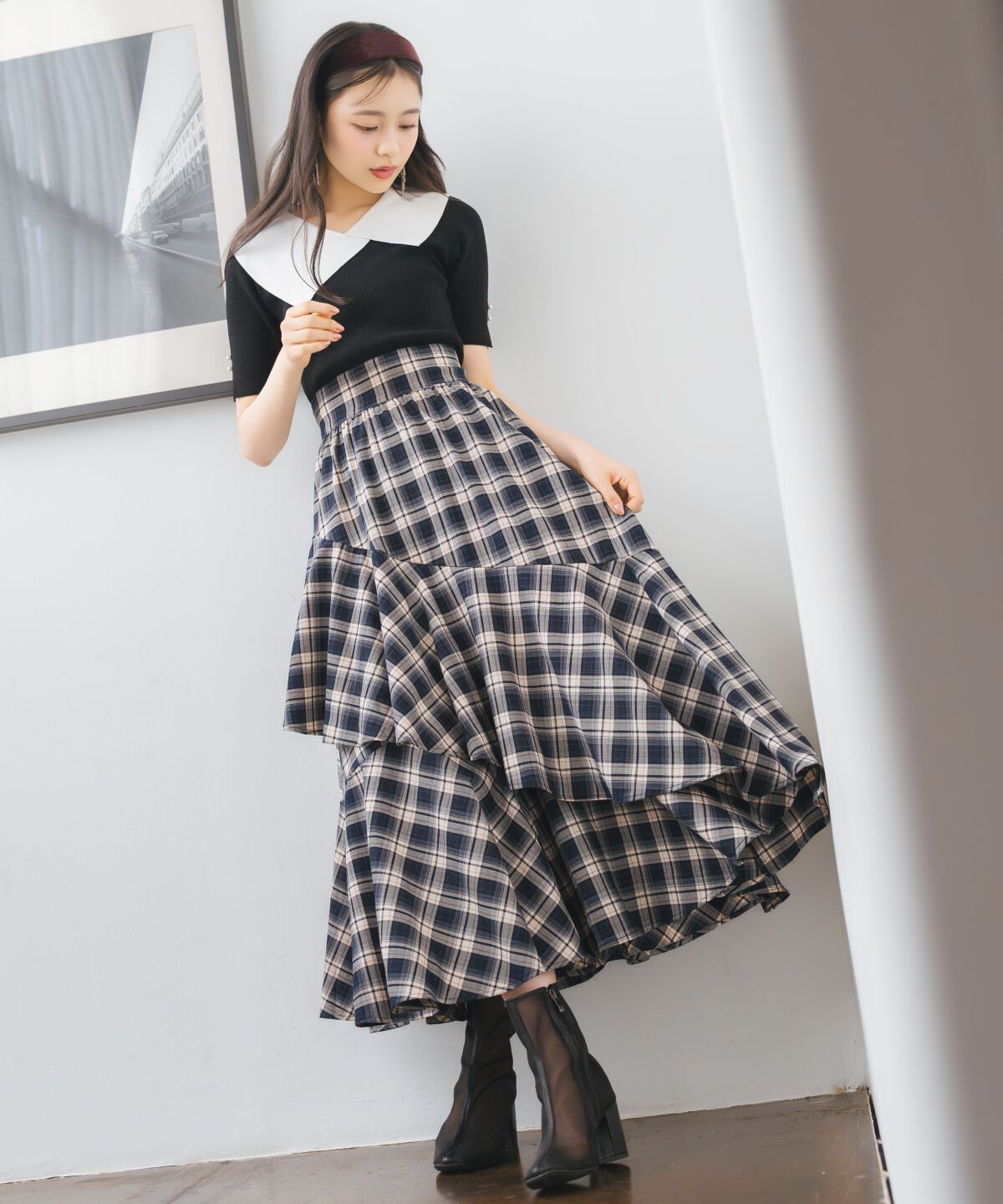 WILLSELECTION「アシメフリルレイヤードスカート」|フレア|