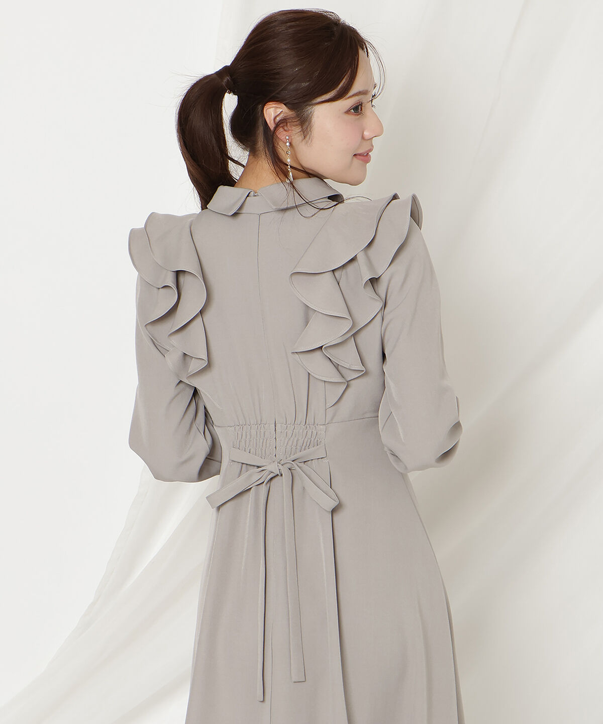 WILLSELECTION「ラッフルリボンタイフレアワンピース」|ワンピース|