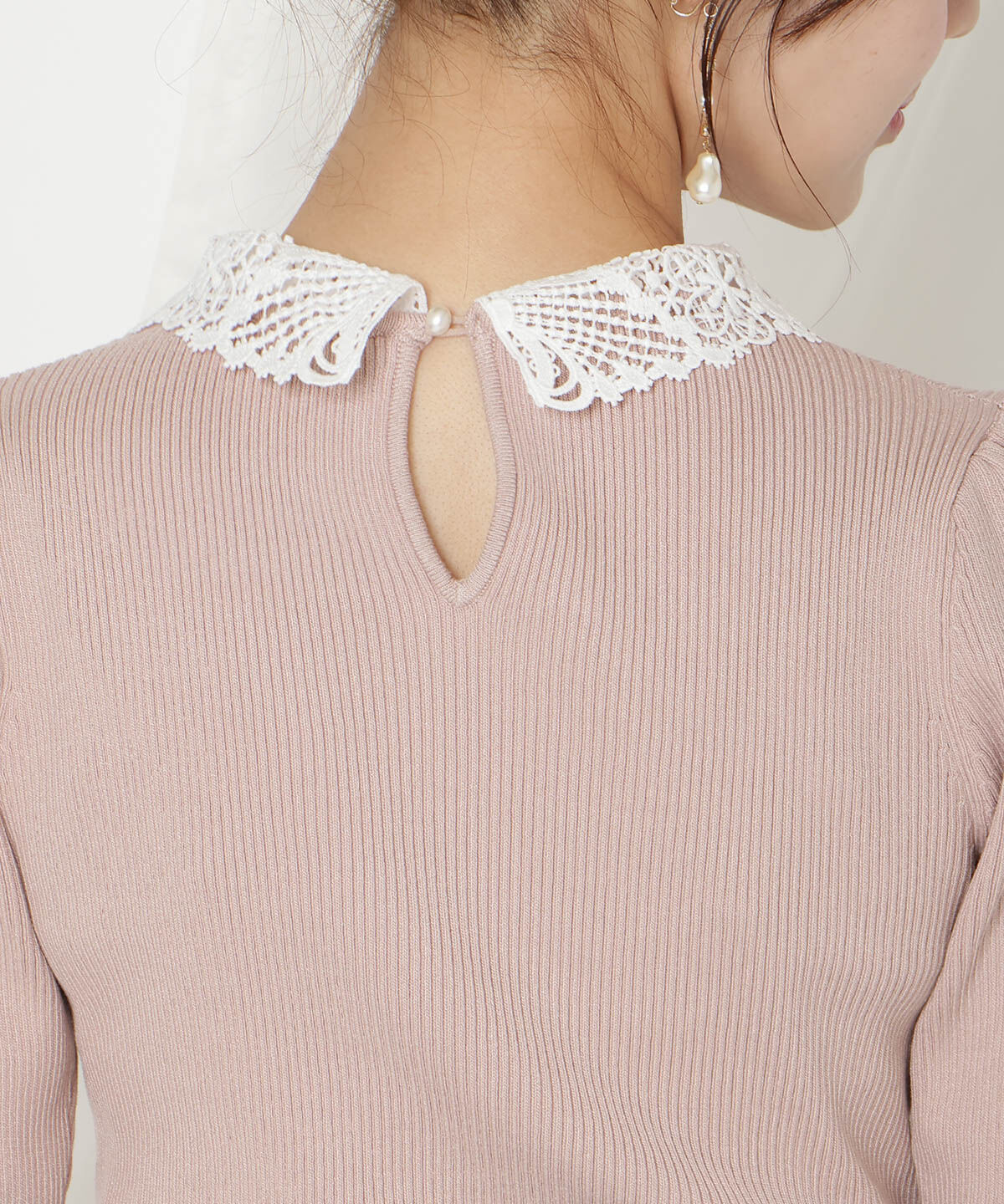 WILLSELECTION「リボンレースカラーリブニット」|ニット・セーター|