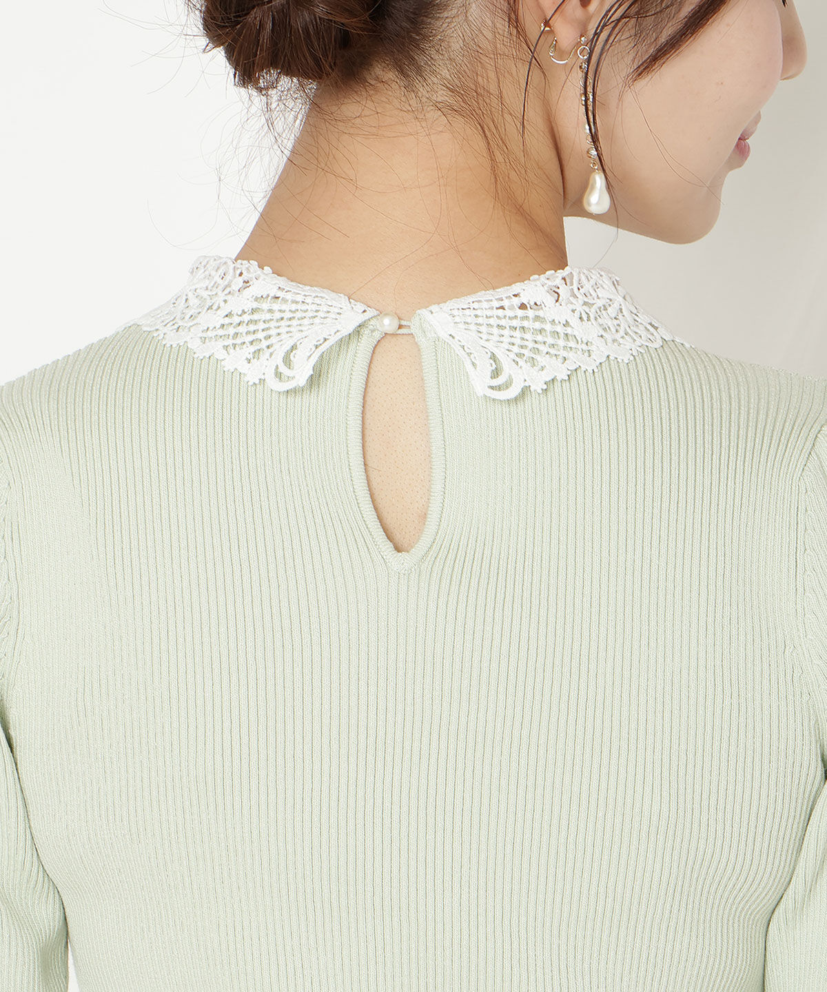 WILLSELECTION「リボンレースカラーリブニット」|ニット・セーター|