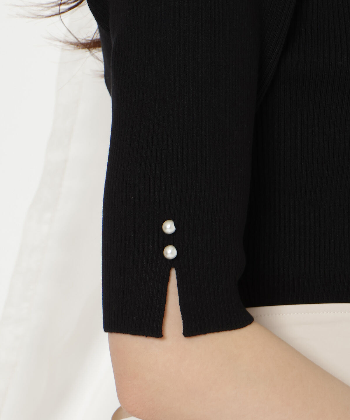 WILLSELECTION「リボンレースカラーリブニット」|ニット・セーター|