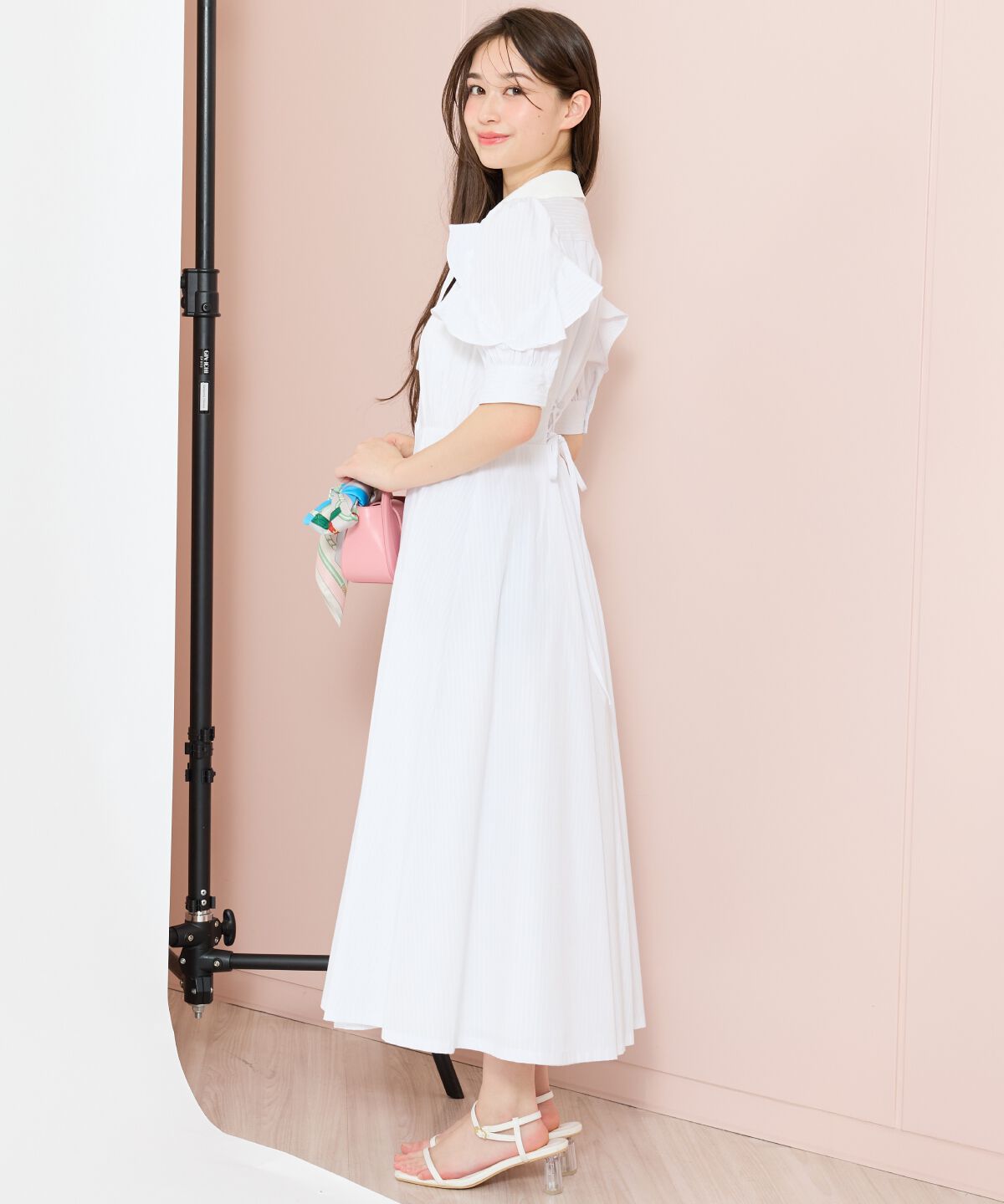 WILLSELECTION「ラッフルパフスリーブシャツワンピース」|ワンピース|