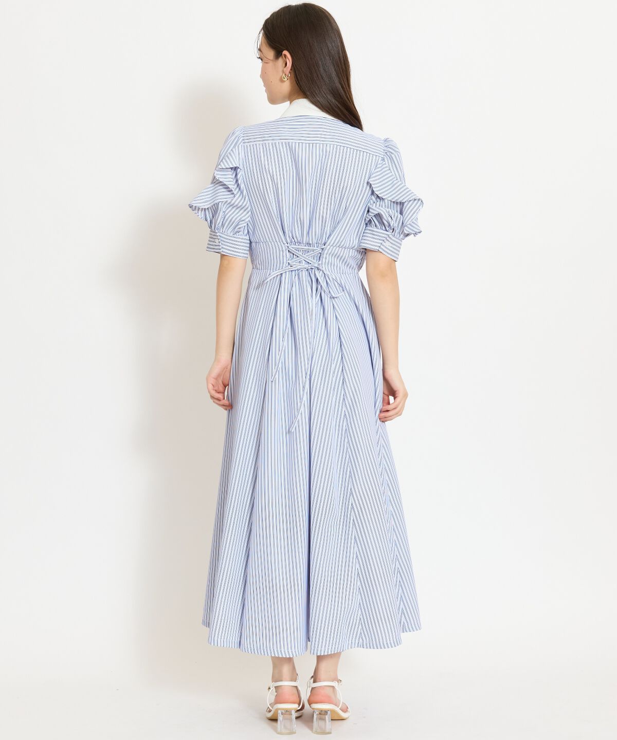 WILLSELECTION「ラッフルパフスリーブシャツワンピース」|ワンピース|