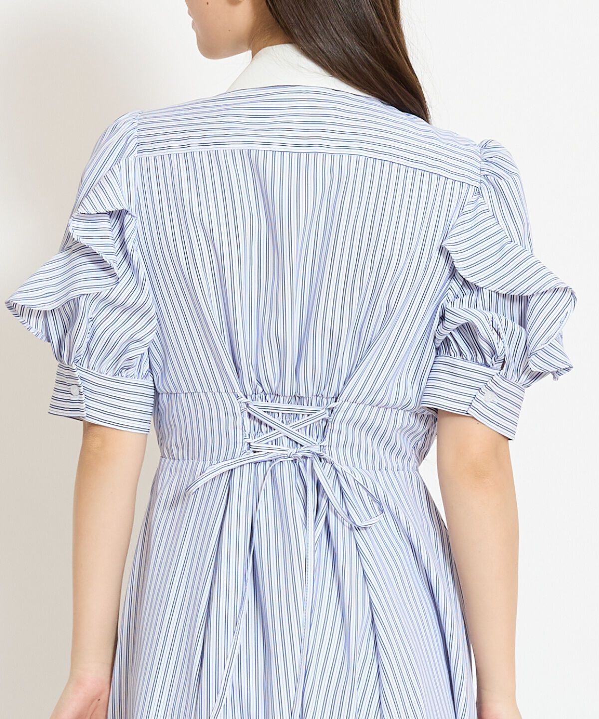 WILLSELECTION「ラッフルパフスリーブシャツワンピース」|ワンピース|