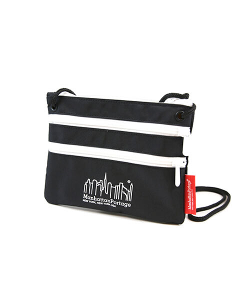 Manhattan Portage「Triple Zipper Pouch-EC」|ショルダー・メッセンジャー|BLK/WHT