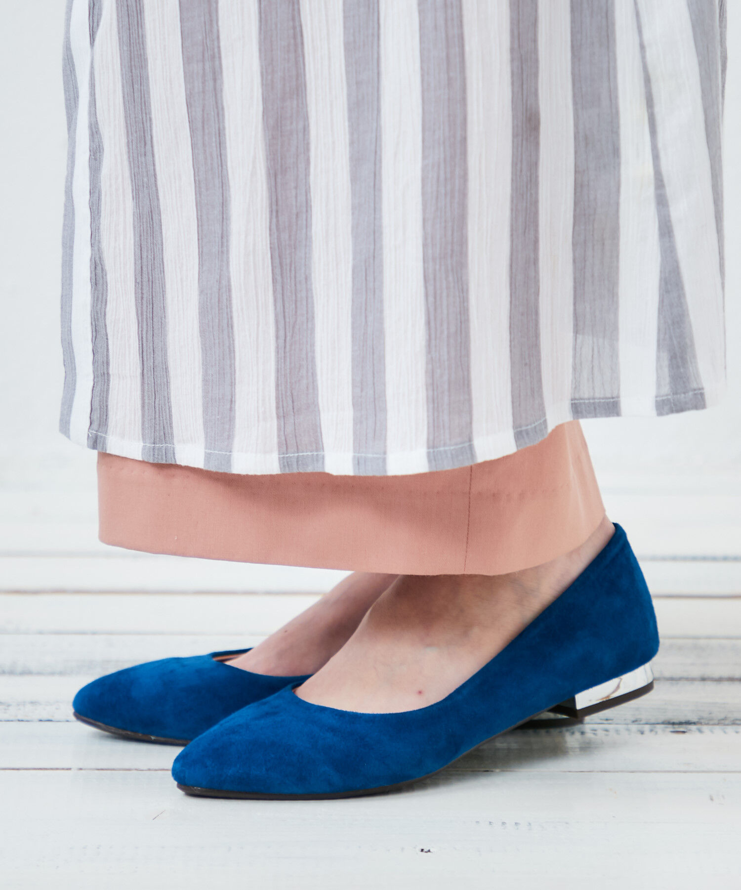 ORiental TRaffic「【アウトレット価格】本革スエードフラットパンプス/R-6002」|パンプス|BLUE