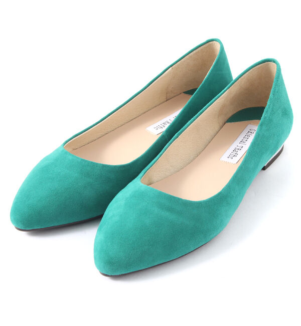 ORiental TRaffic「【アウトレット価格】本革スエードフラットパンプス/R-6002」|パンプス|GREEN