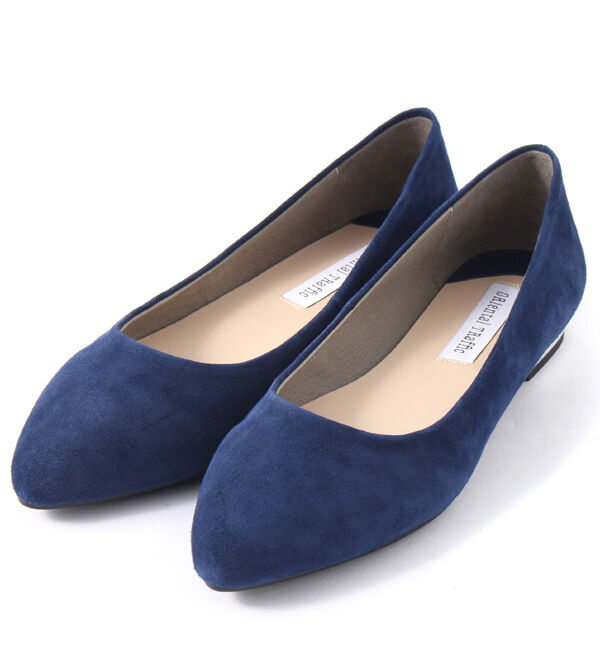 ORiental TRaffic「【アウトレット価格】本革スエードフラットパンプス/R-6002」|パンプス|NAVY