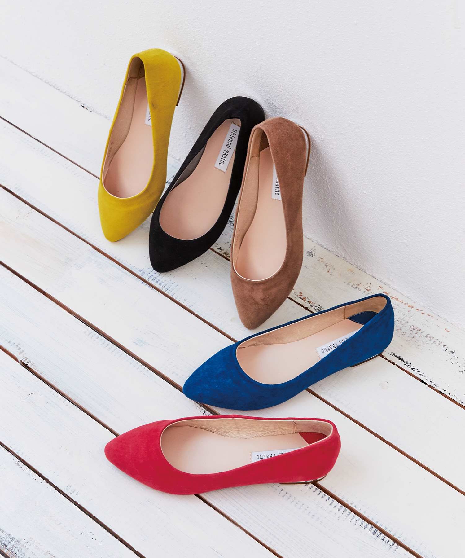 ORiental TRaffic「【アウトレット価格】本革スエードフラットパンプス/R-6002」|パンプス|