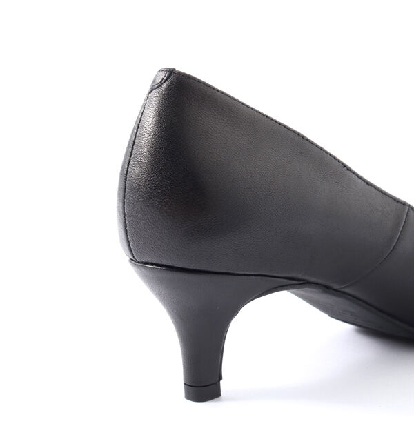 ORiental TRaffic「【本革/通勤/リクルート】ラウンドミドルヒールブラックパンプス/R-3102 リクルート」|パンプス|