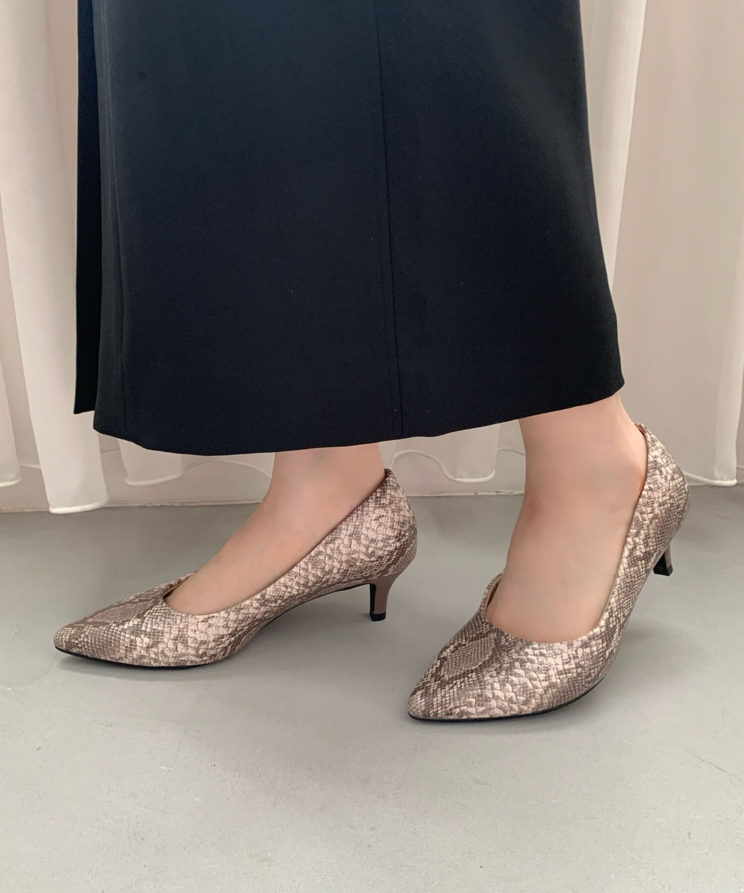 ORiental TRaffic「【跳べるパンプス/シリーズ累計１５０万足突破】ミドルヒール パンプス /R-3202 オフィス」|パンプス|BLACK/BEIGE