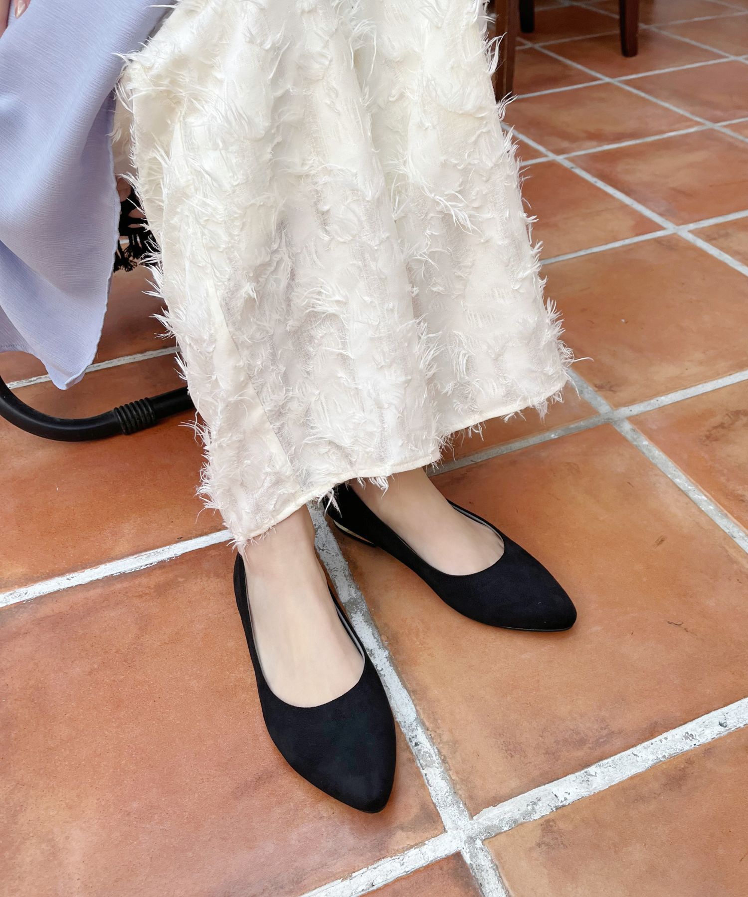 ORiental TRaffic「【WEB限定 / 累計16万足突破】ポインテッドトゥ フラット パンプス /R-4007 通勤靴 厚手クッション」|パンプス|