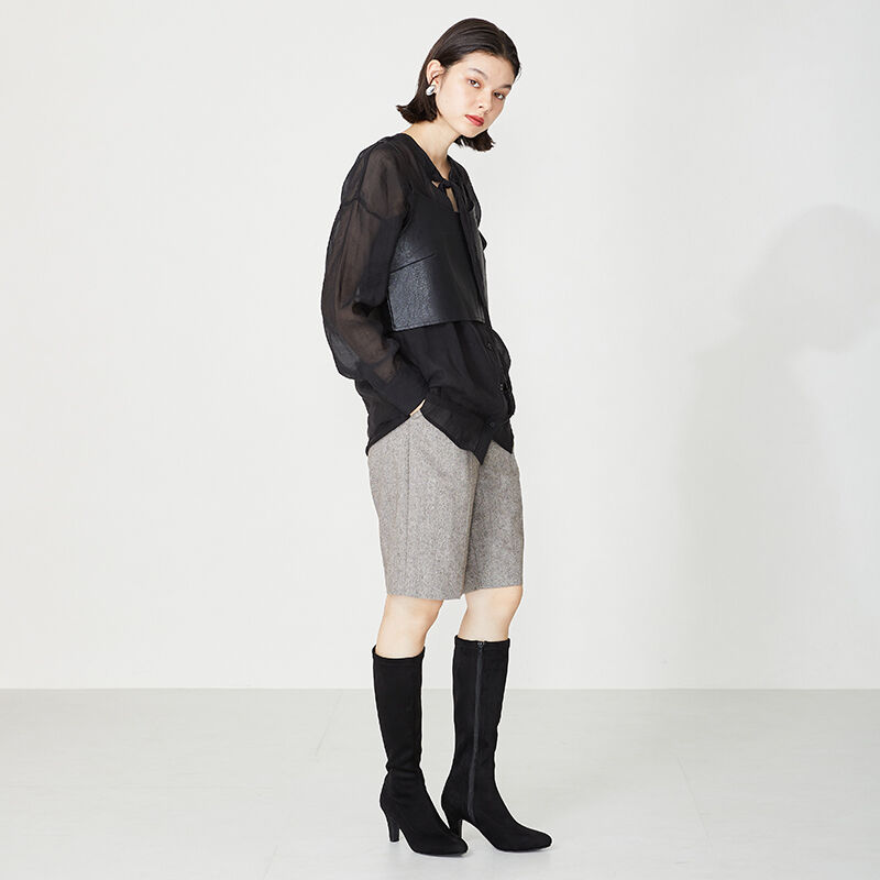 ORiental TRaffic「アーモンドトゥ ロングブーツ /31507 ストレッチ 美脚」|ロングブーツ|