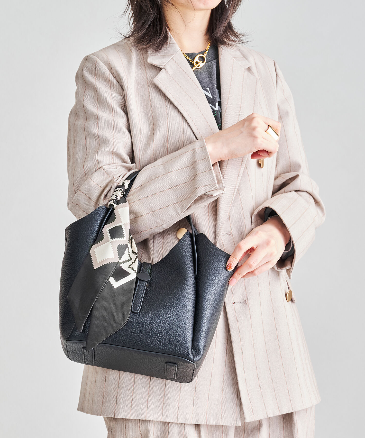 ORiental TRaffic「2wayスカーフ付きスクエアハンドバッグ/BA-221」|ショルダー・メッセンジャー|