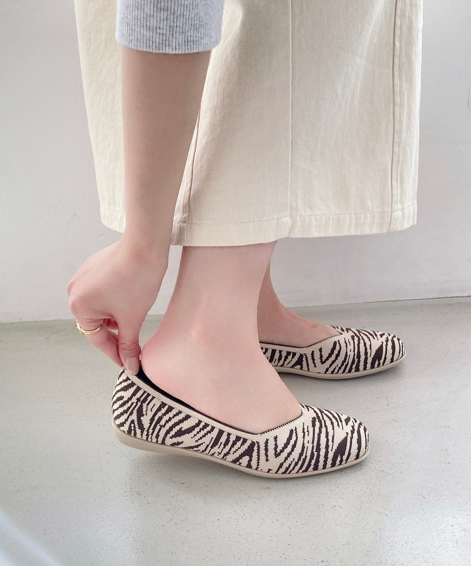 ORiental TRaffic「【洗濯OK】 ニット パンプス /R-3215 軽量 フラット ニット 通気性 柔らかい」|パンプス|