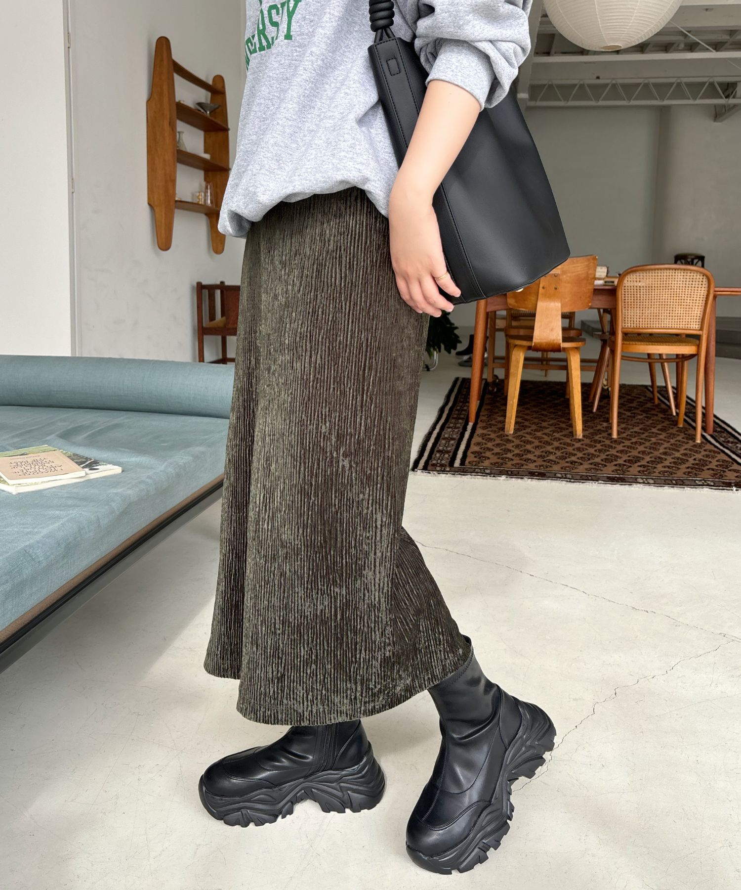 ORiental TRaffic「【 軽量 ・ 厚底 】 スニーカーソール ショートブーツ /41412 ストレッチ 美脚」|スニーカー|