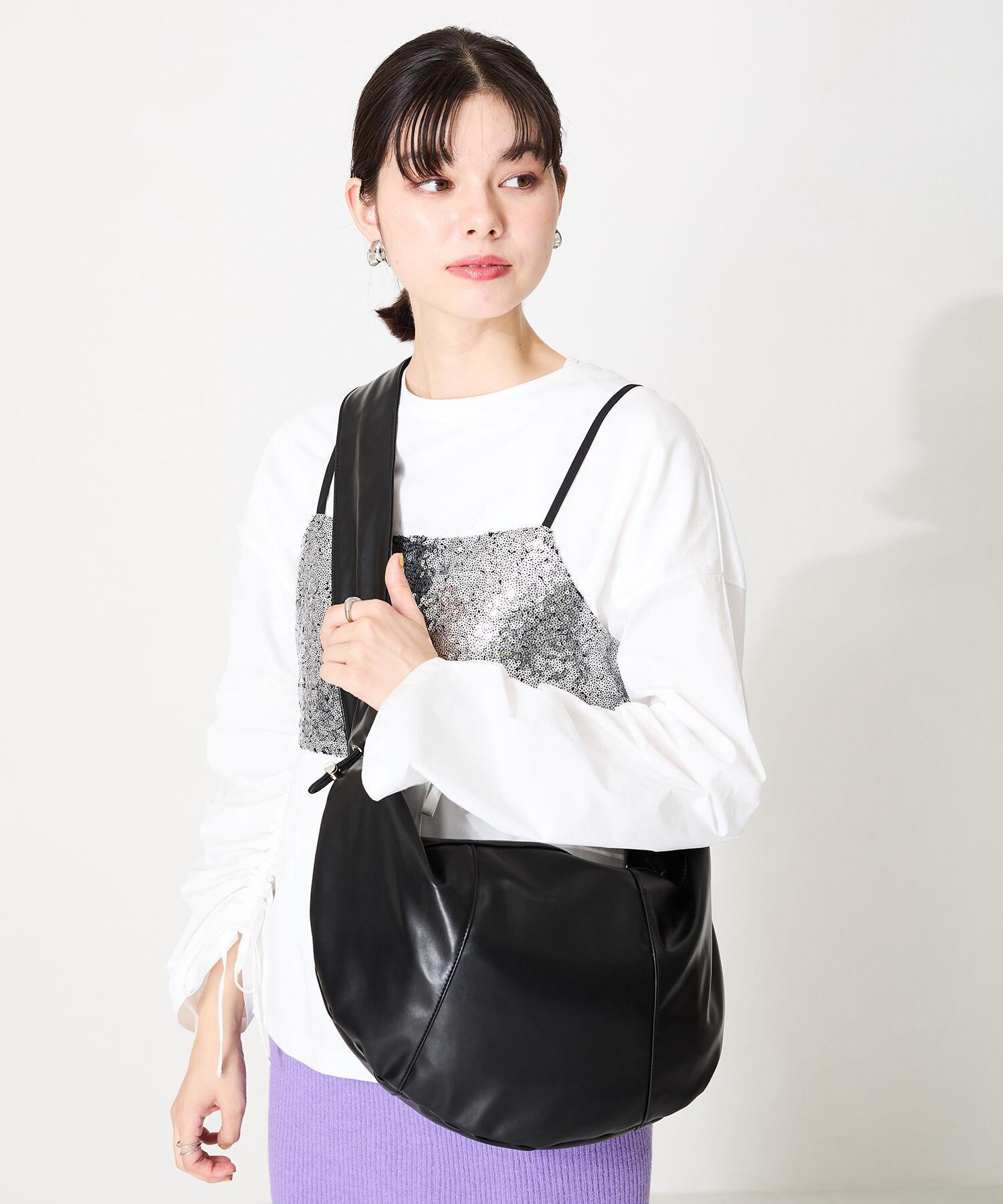 ORiental TRaffic「【BAG】ギャザーショルダーボディバッグ/BA-234 トレンド 人気 売れてる」|ショルダー・メッセンジャー|