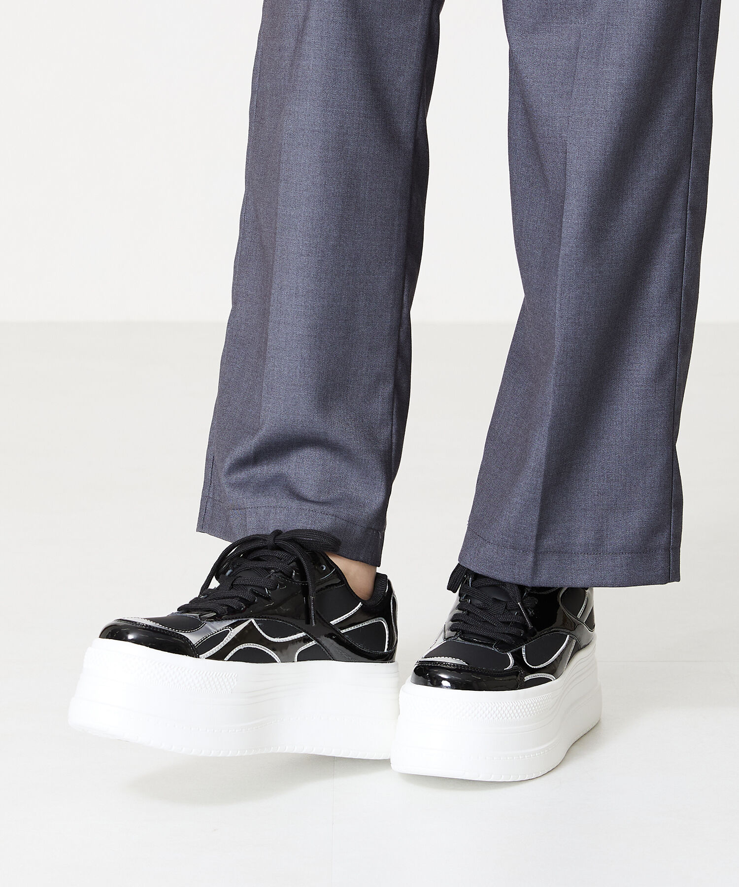 ORiental TRaffic「【トレンド】メタリックラインボリュームソールスニーカー/OT3740 厚底 スニーカー」|スニーカー|