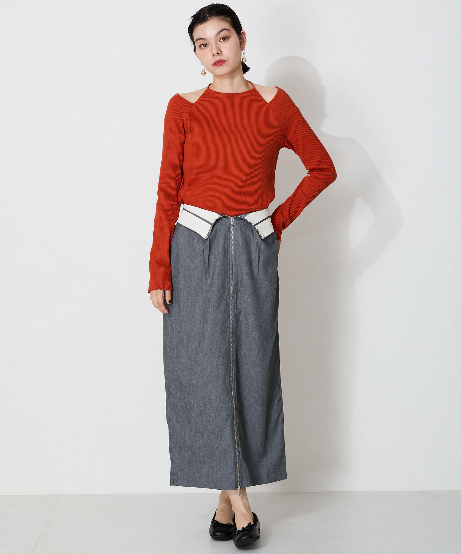 ORiental TRaffic「【WEB限定】 スクエアトゥ バレエシューズ /R-4009 フラット 軽い  厚手クッション」|パンプス|