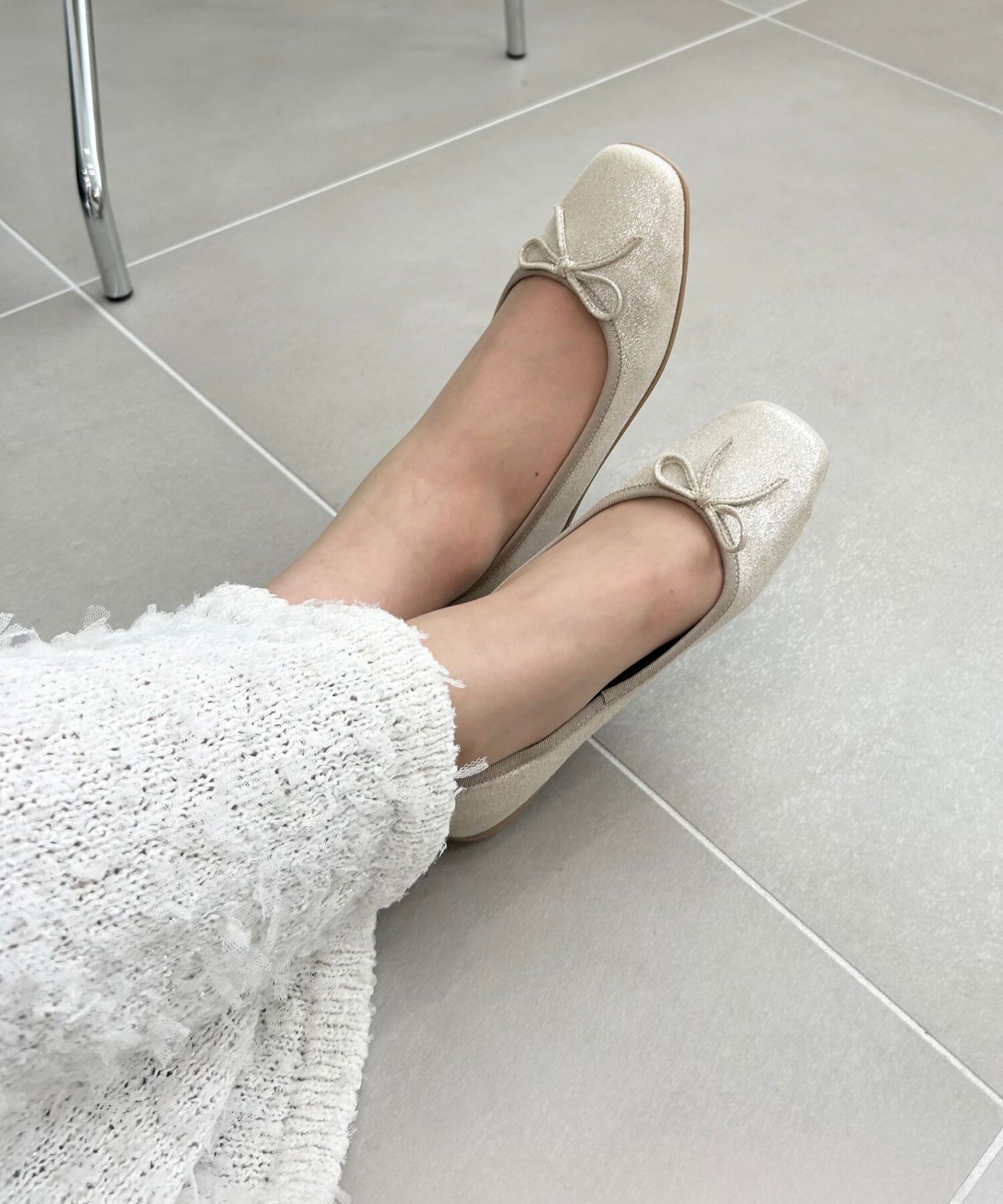 ORiental TRaffic「【WEB限定】 スクエアトゥ バレエシューズ /R-4009 フラット 軽い  厚手クッション」|パンプス|