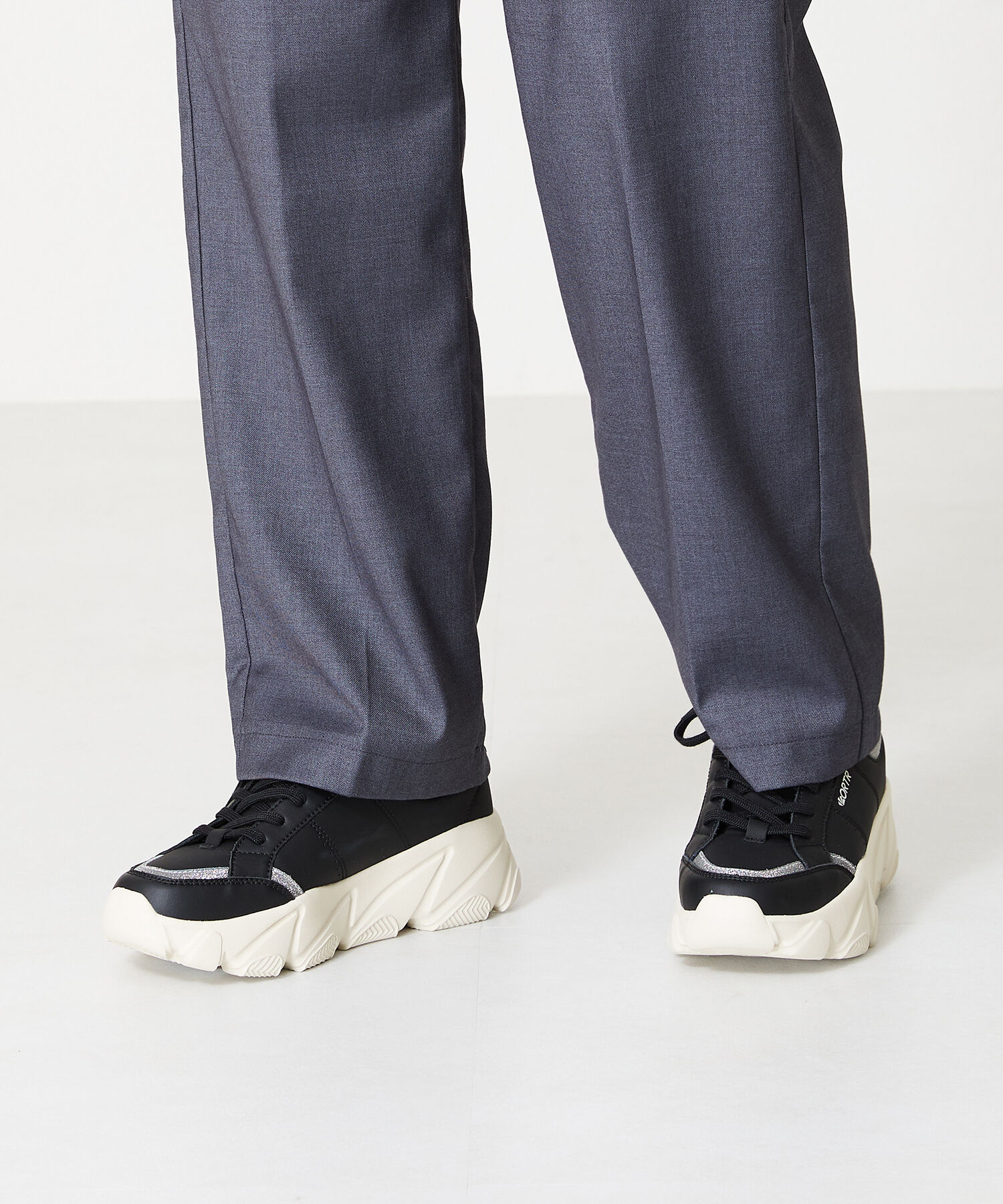 ORiental TRaffic「グリッター&times;スムース厚底スニーカー/OT3741」|スニーカー|