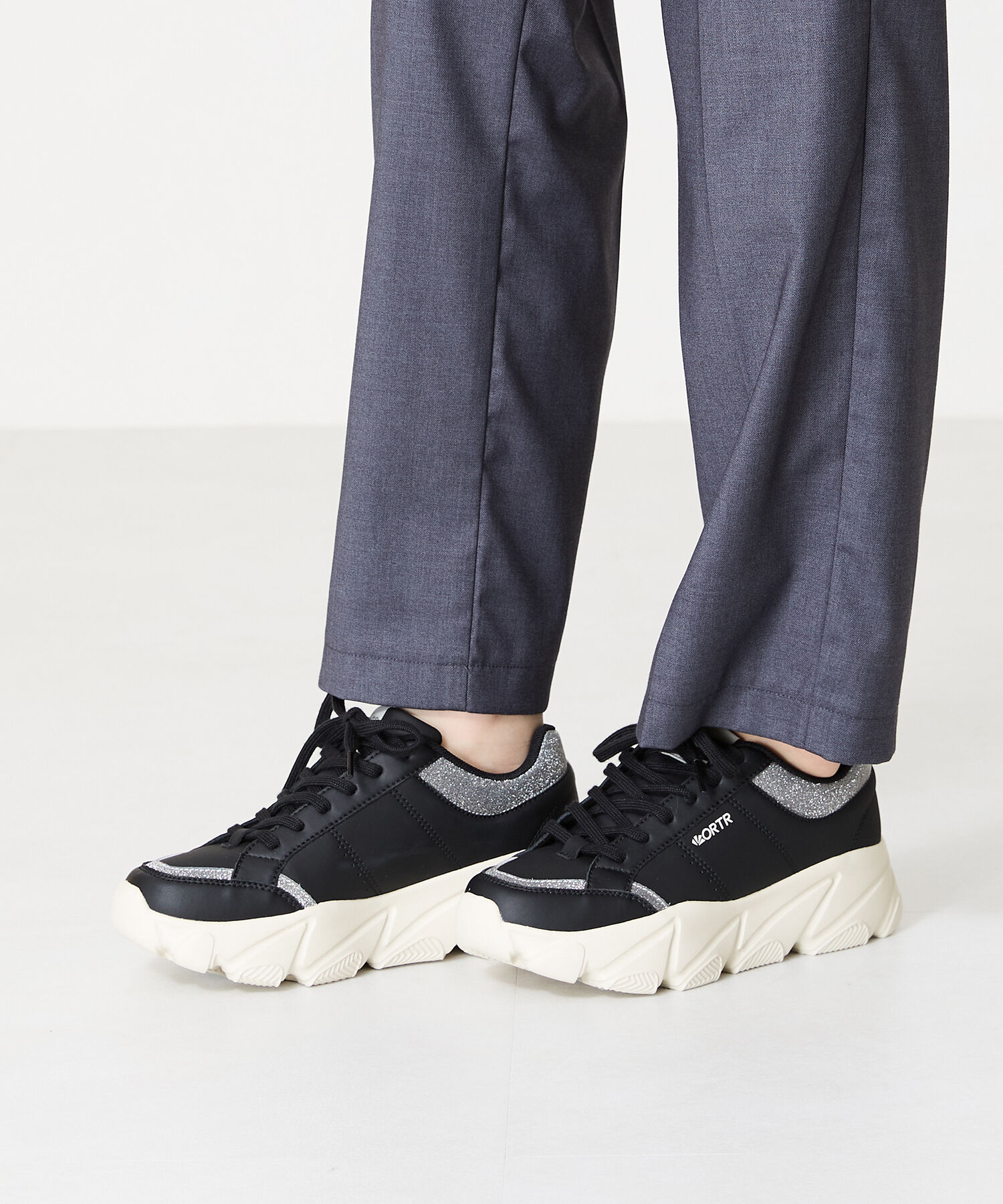 ORiental TRaffic「グリッター&times;スムース厚底スニーカー/OT3741」|スニーカー|