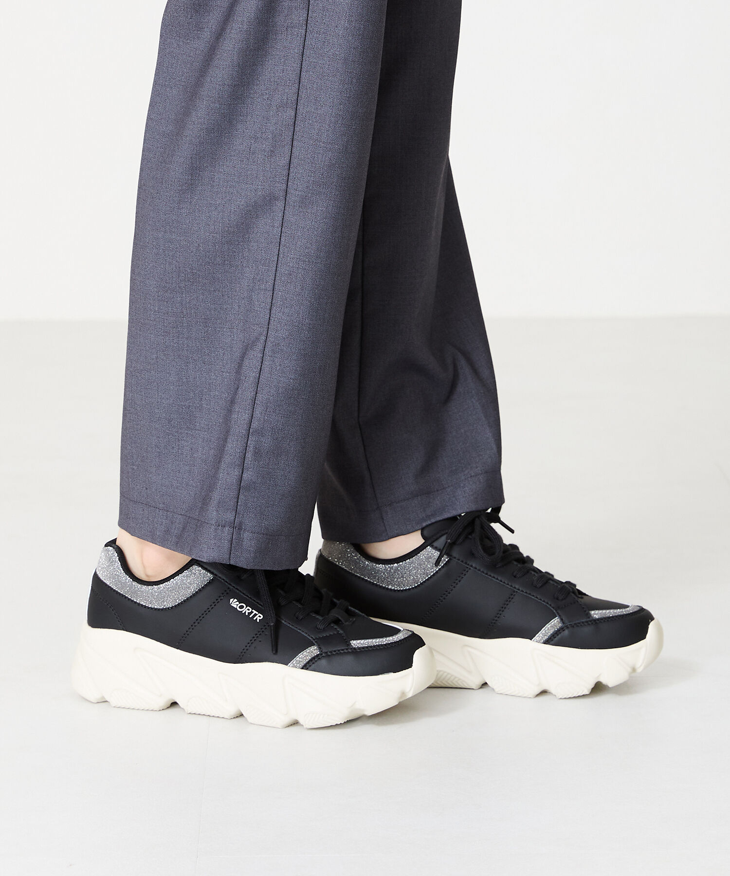 ORiental TRaffic「グリッター&times;スムース厚底スニーカー/OT3741」|スニーカー|