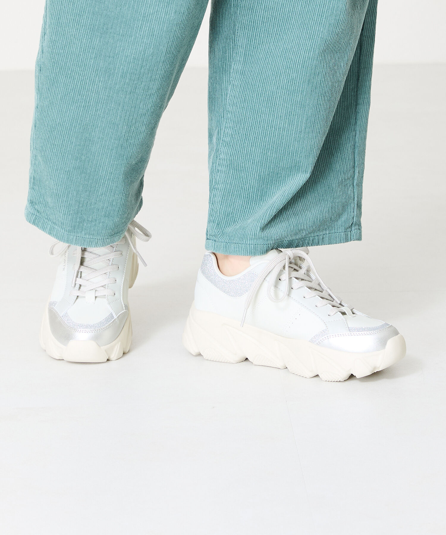 ORiental TRaffic「グリッター&times;スムース厚底スニーカー/OT3741」|スニーカー|