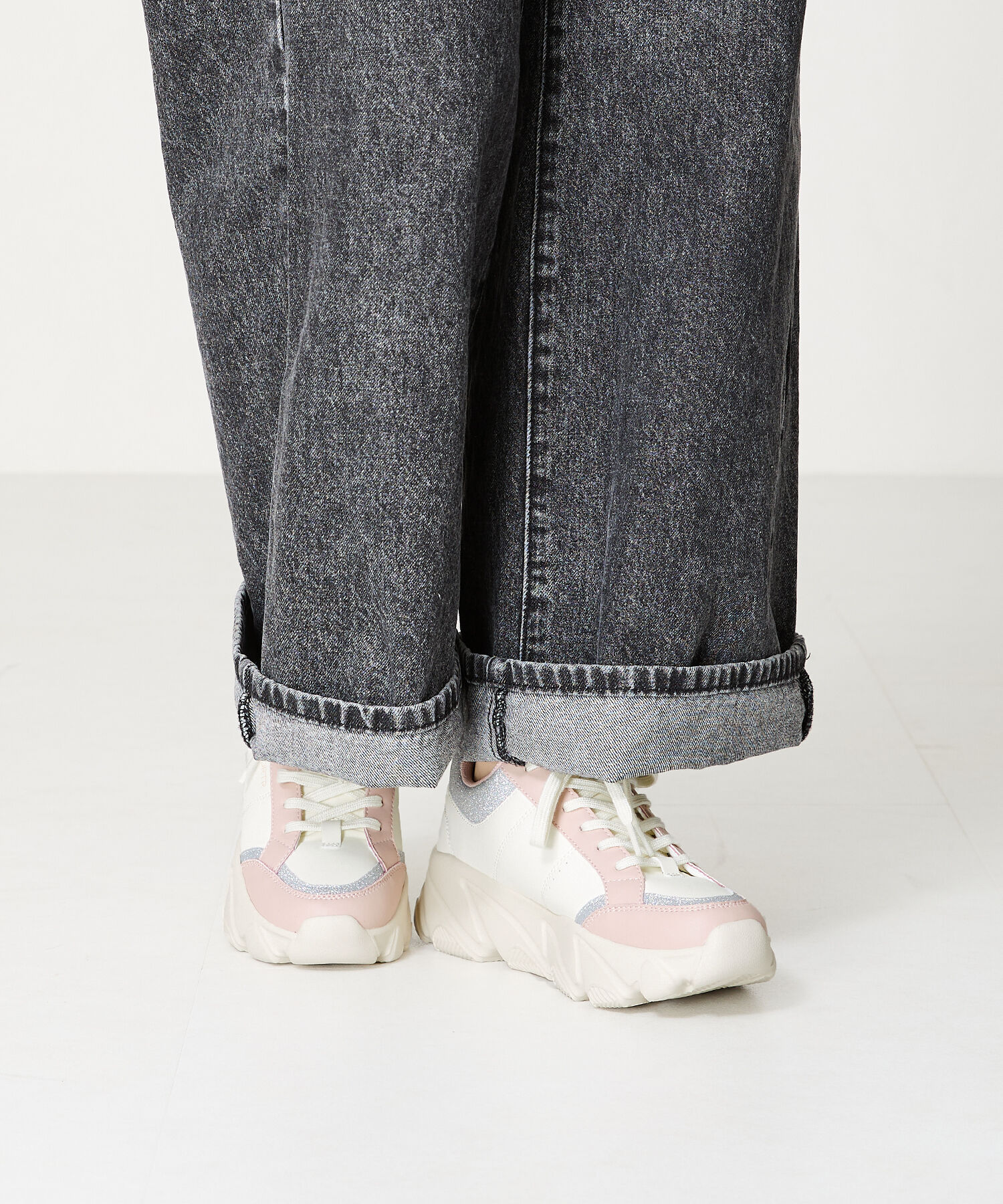 ORiental TRaffic「グリッター&times;スムース厚底スニーカー/OT3741」|スニーカー|