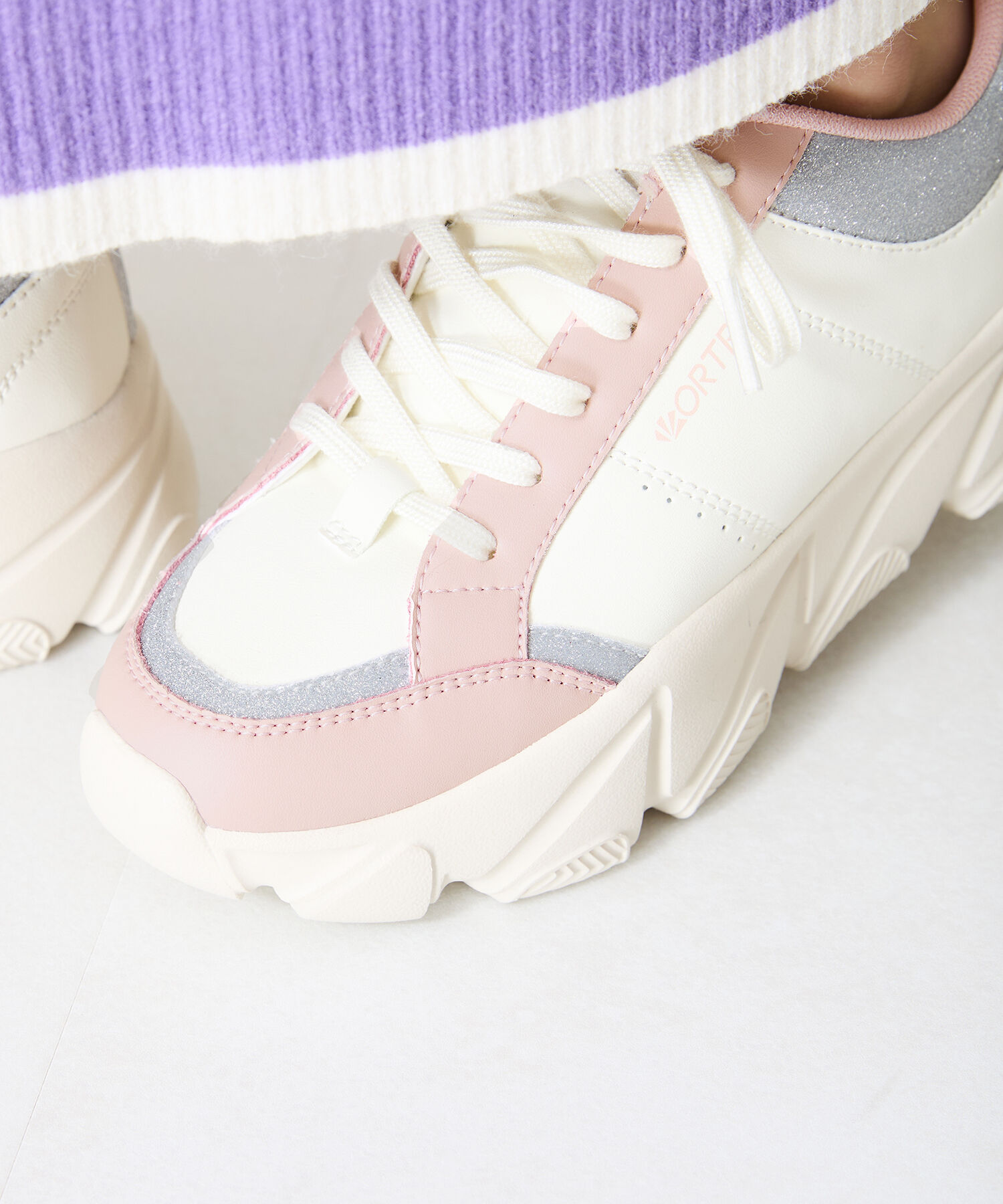 ORiental TRaffic「グリッター&times;スムース厚底スニーカー/OT3741」|スニーカー|