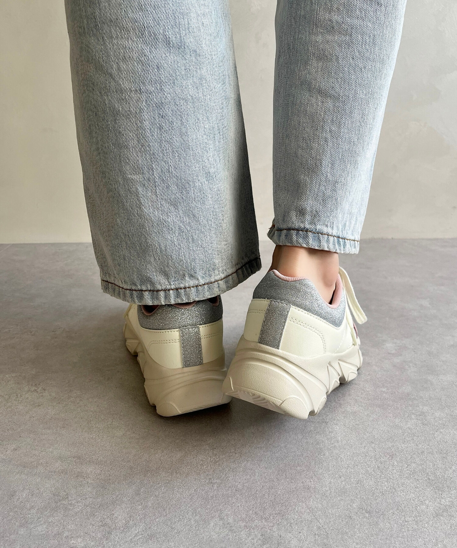 ORiental TRaffic「グリッター&times;スムース厚底スニーカー/OT3741」|スニーカー|