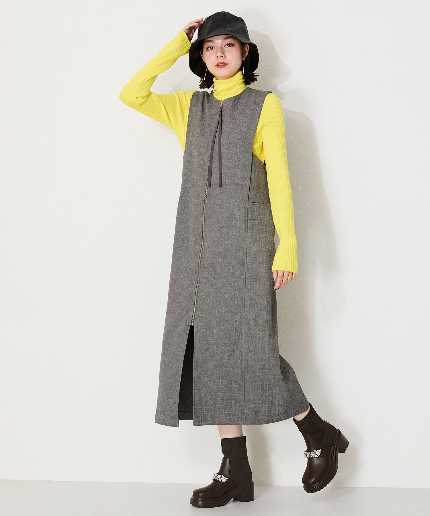 ORiental TRaffic「ビジュー ベルト ニット ドッキング ブーツ /41415」|ショートブーツ|