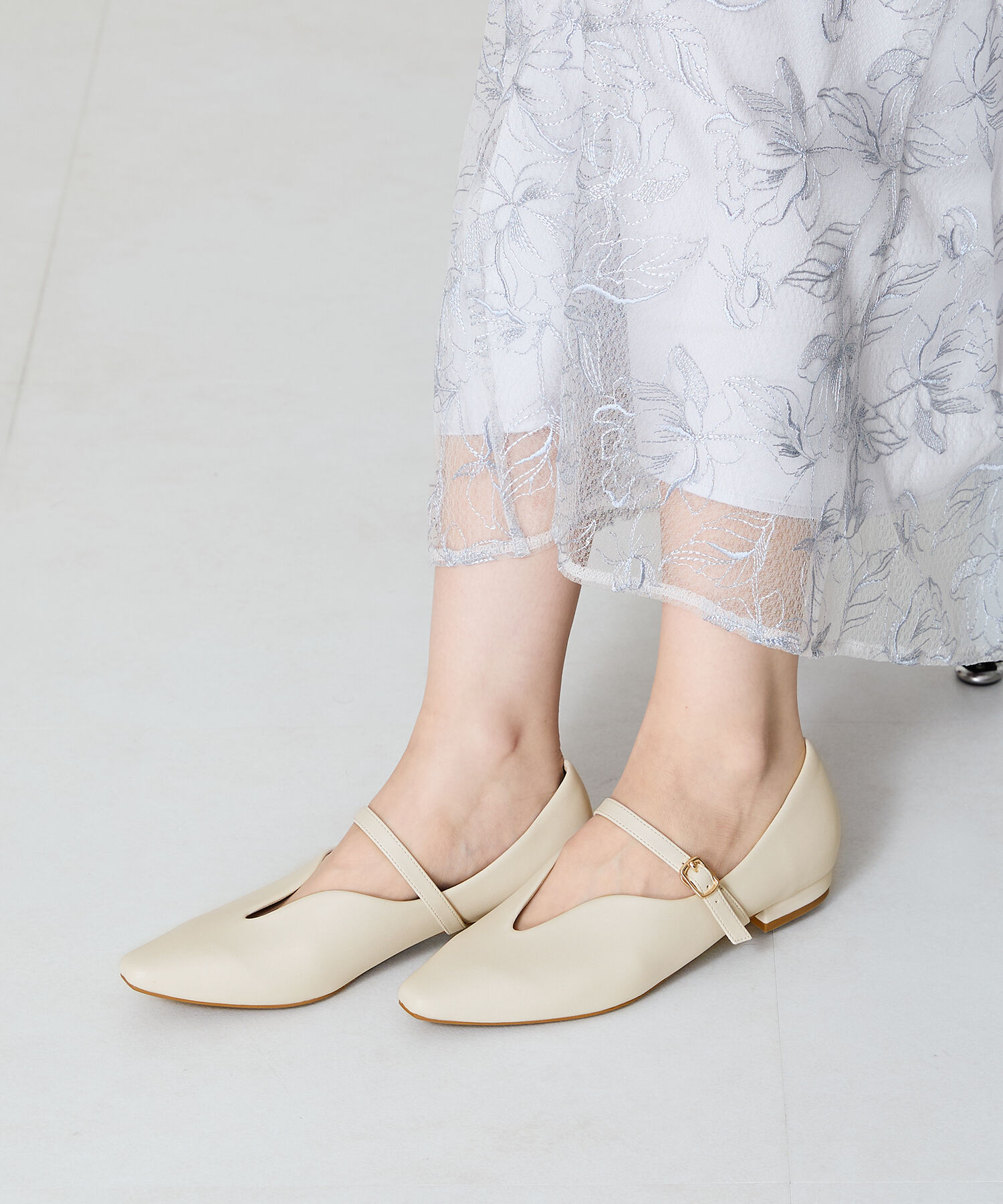 ORiental TRaffic「ベルト デザイン フラットパンプス /45302  ベーシック  シンプル ストラップパンプス」|パンプス|