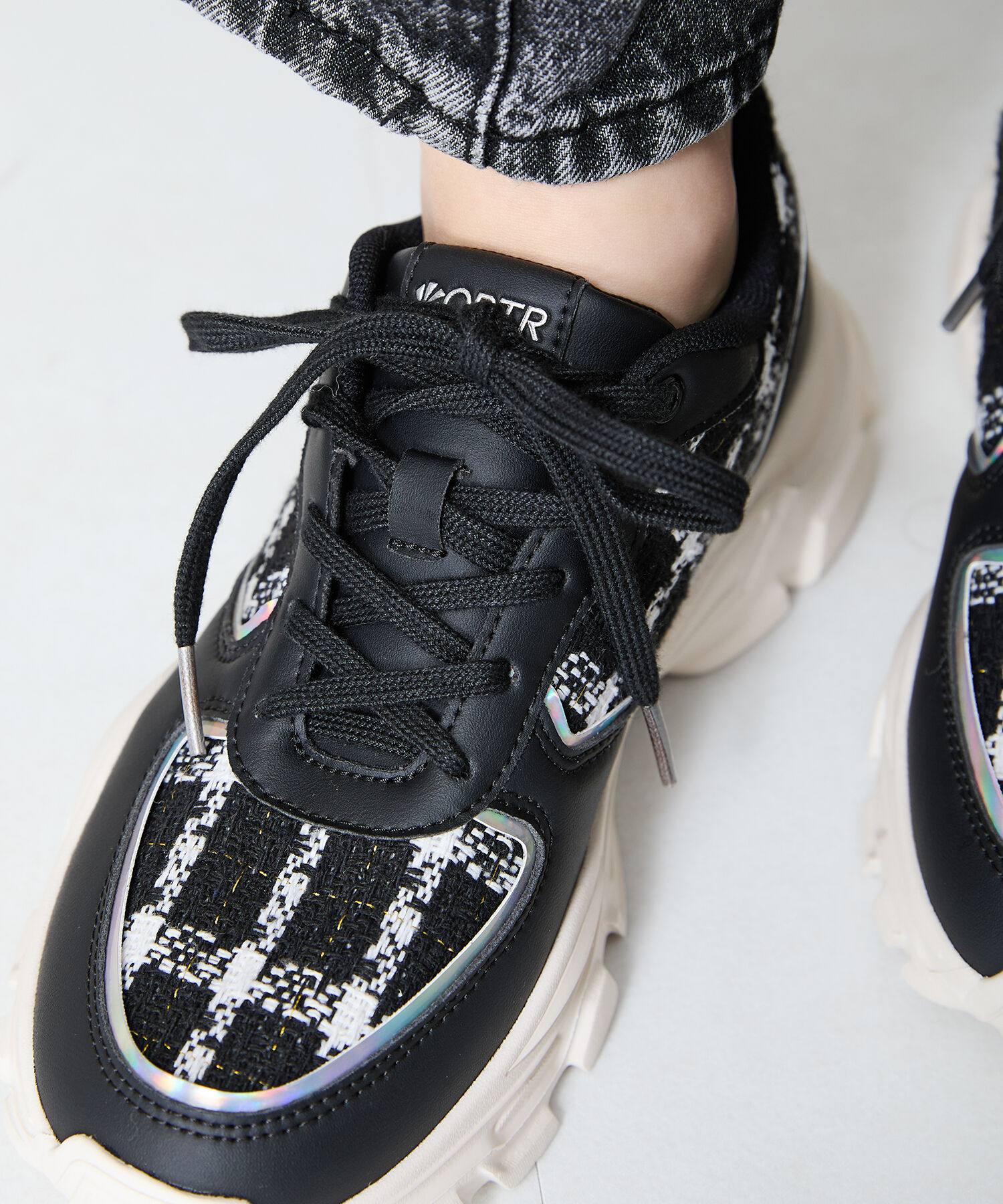 ORiental TRaffic「2WAYシューレースツイードスニーカー/OT3746」|スニーカー|