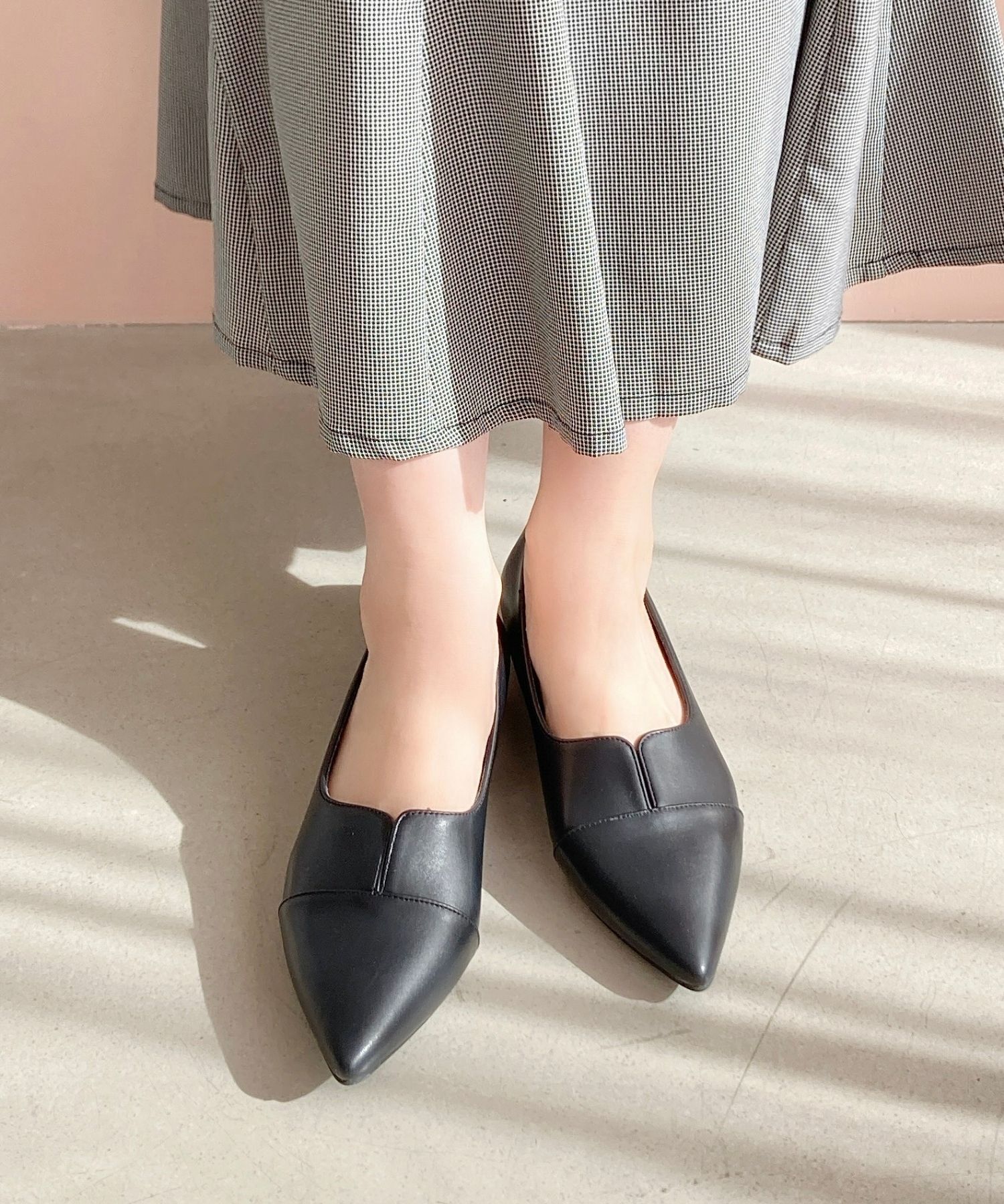 ORiental TRaffic「【WEB限定】メタリックライン フラット パンプス /45303 スリットパンプス 通勤靴」|パンプス|