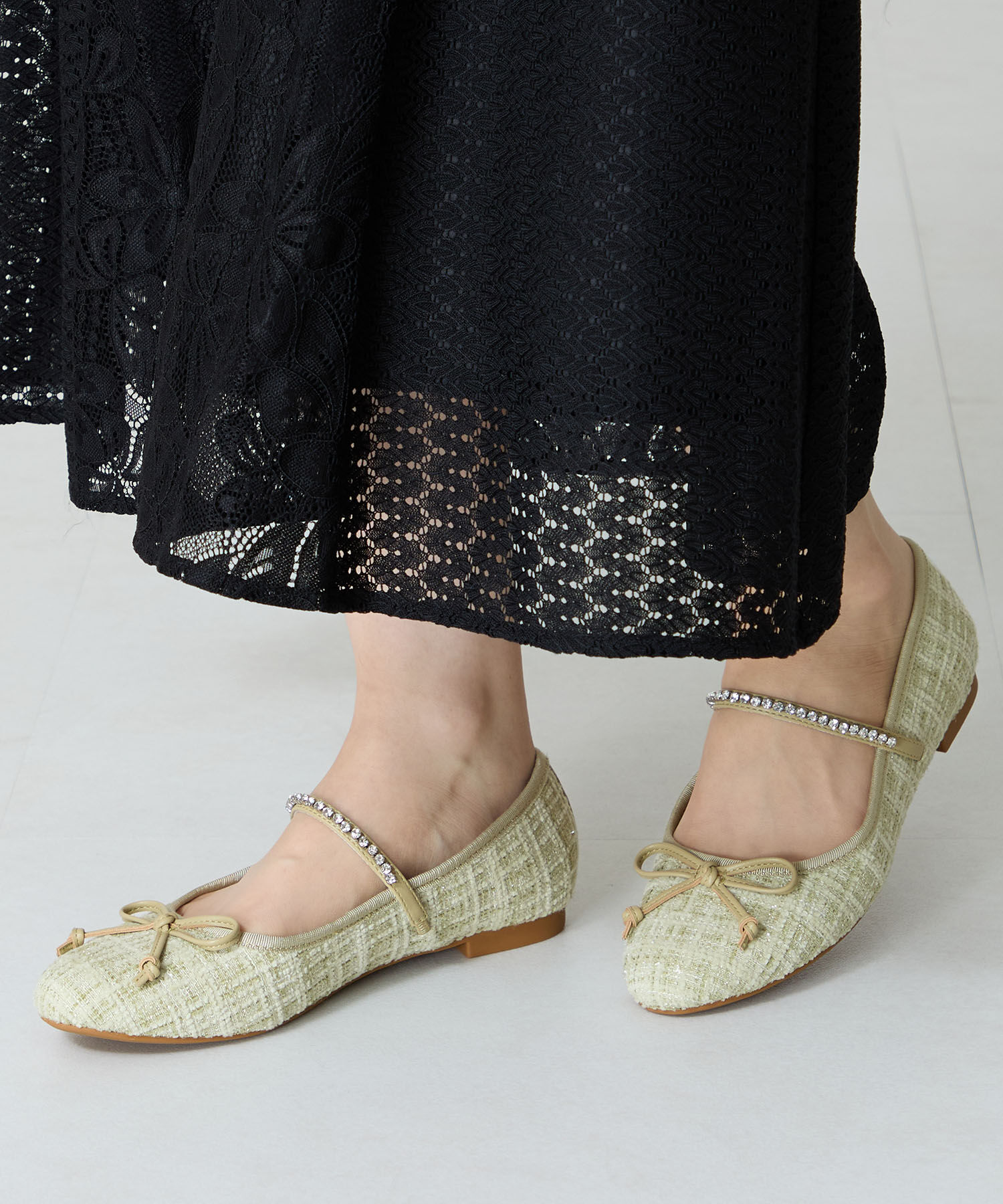 ORiental TRaffic「ツイードバレエストラップパンプス/51106」|パンプス|