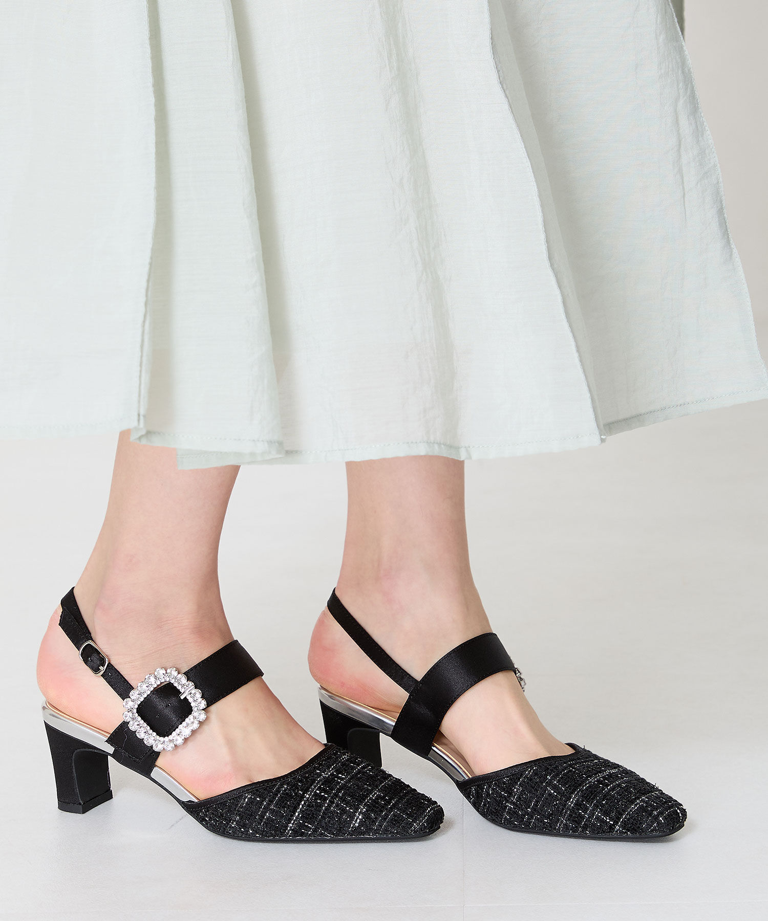 ORiental TRaffic「ビジューストラップツイードパンプス/51115」|パンプス|