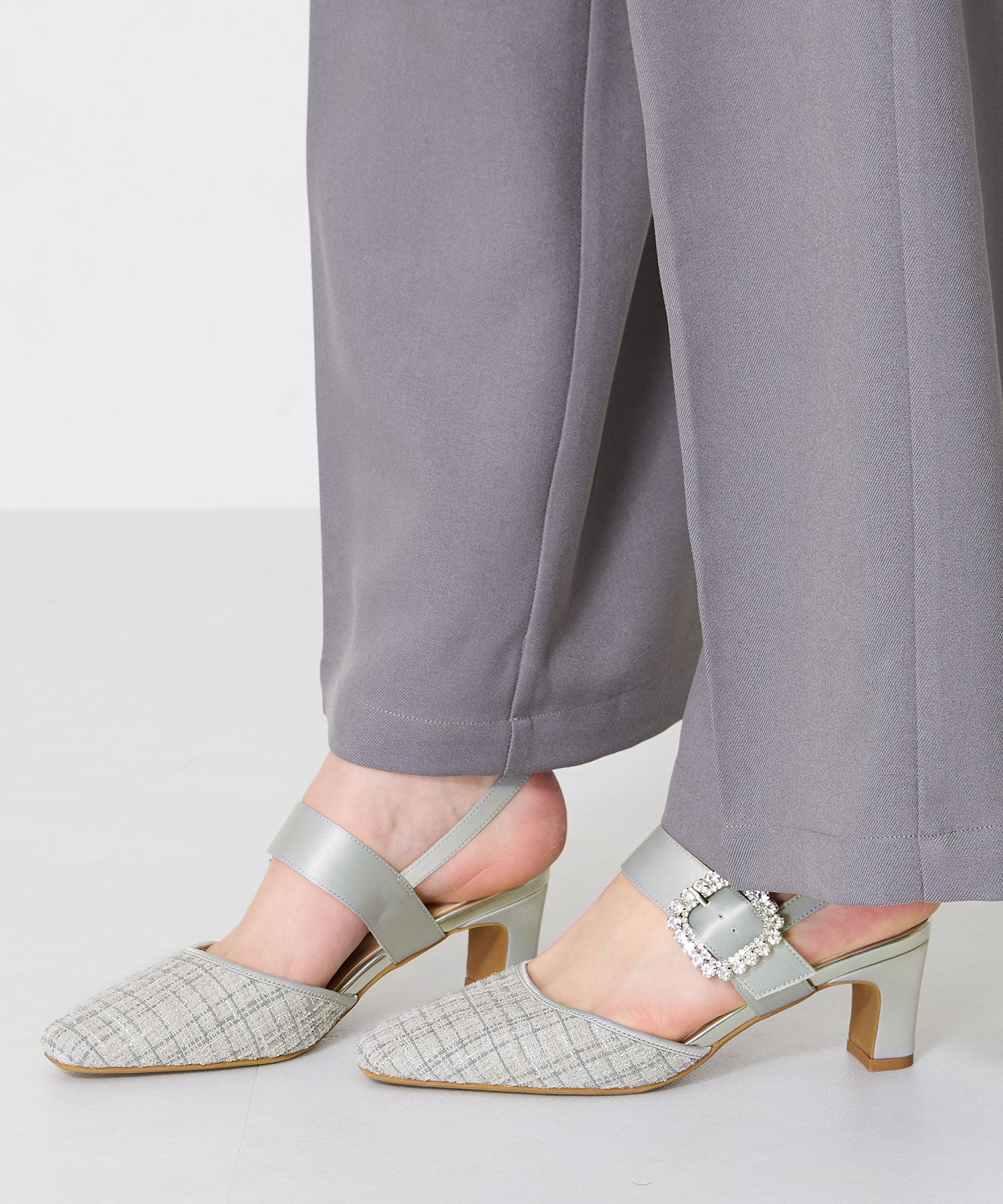 ORiental TRaffic「ビジューストラップツイードパンプス/51115」|パンプス|