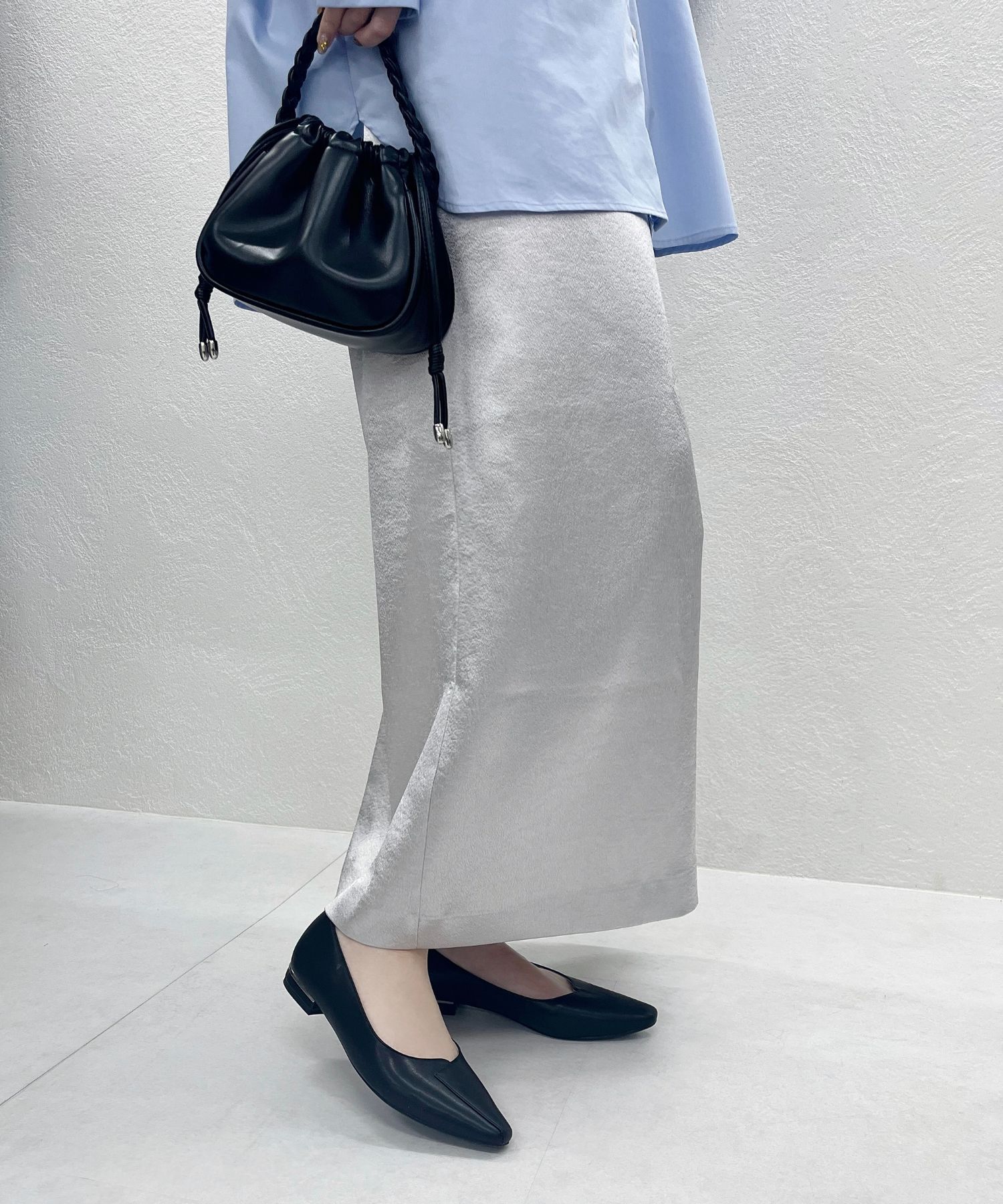 ORiental TRaffic「アシンメトリーデザイン フラット パンプス /55102 通勤靴 すっきりシルエット」|パンプス|