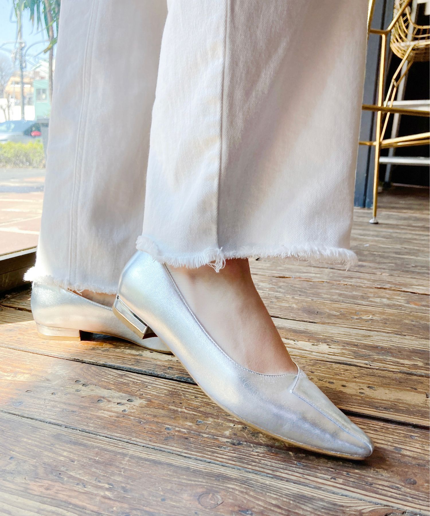 ORiental TRaffic「アシンメトリーデザイン フラット パンプス /55102 通勤靴 すっきりシルエット」|パンプス|